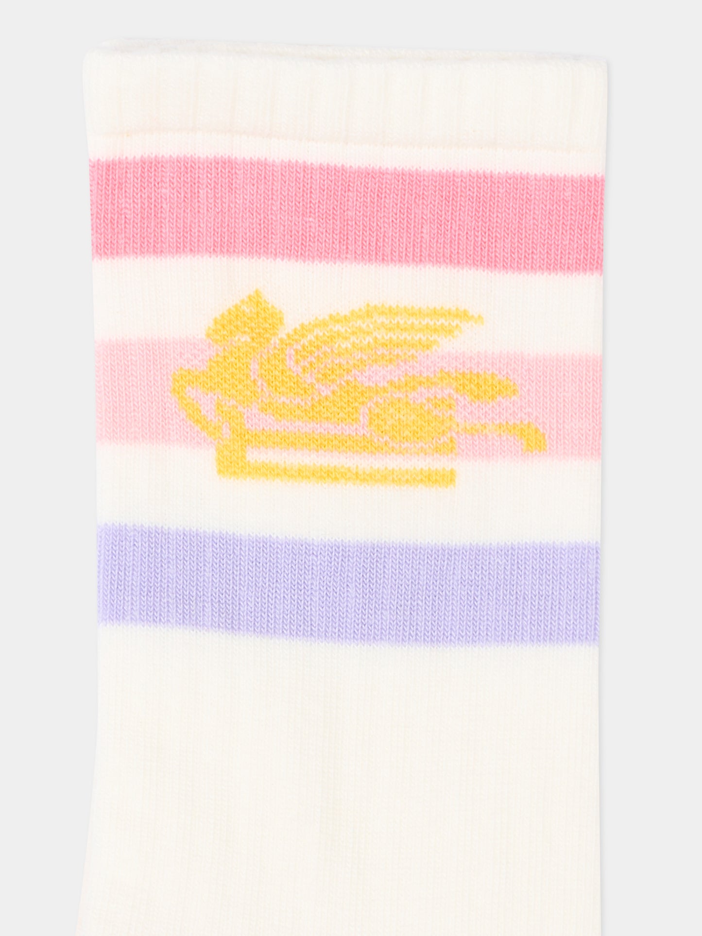 Calza Spugna avorio per bambina rigata Pegaso,Etro,GY0P10 Z0396 101RS