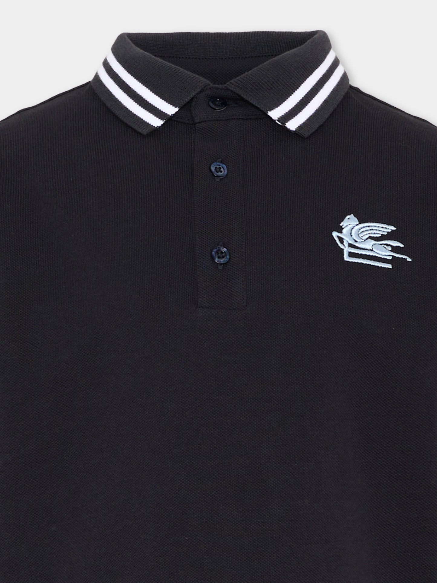 Polo blu con Pegaso per bambino,Etro,GY8P11 Z2119 621