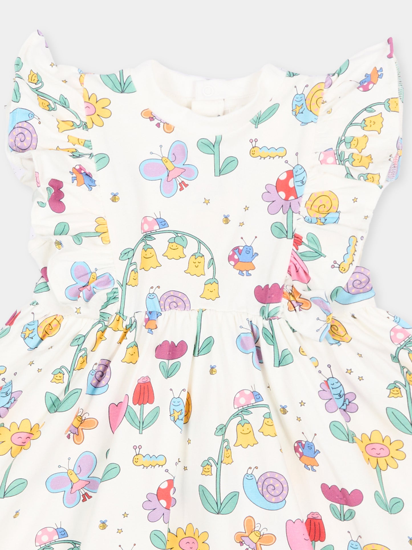 Vestito avorio per neonata con stampa,Stella Mccartney Kids,TY1011 Z3574 101MC