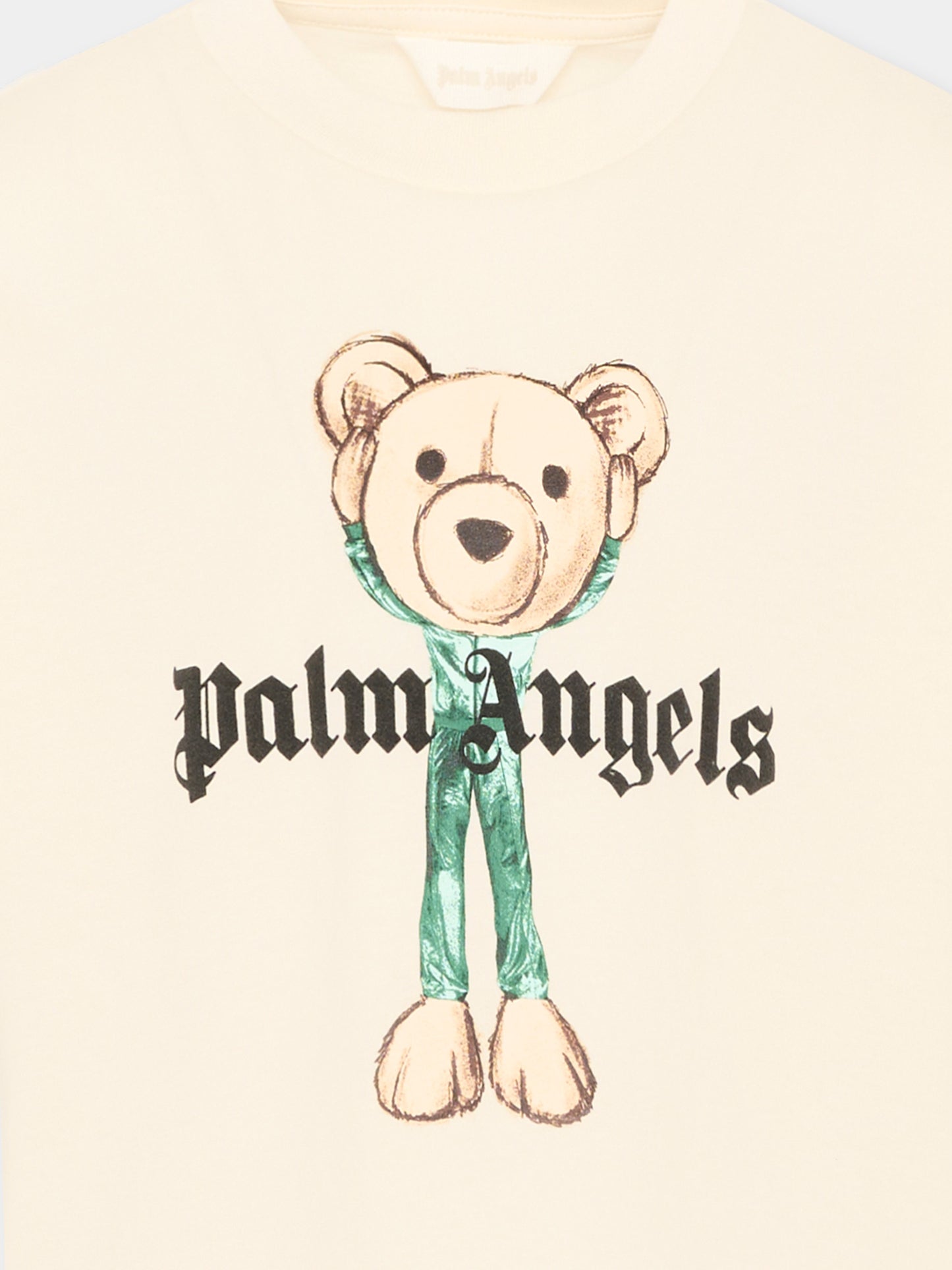 T-Shirt avorio teddy bear Palm Angels per bambino,Palm Angels,PBAA002S26JER004 002
