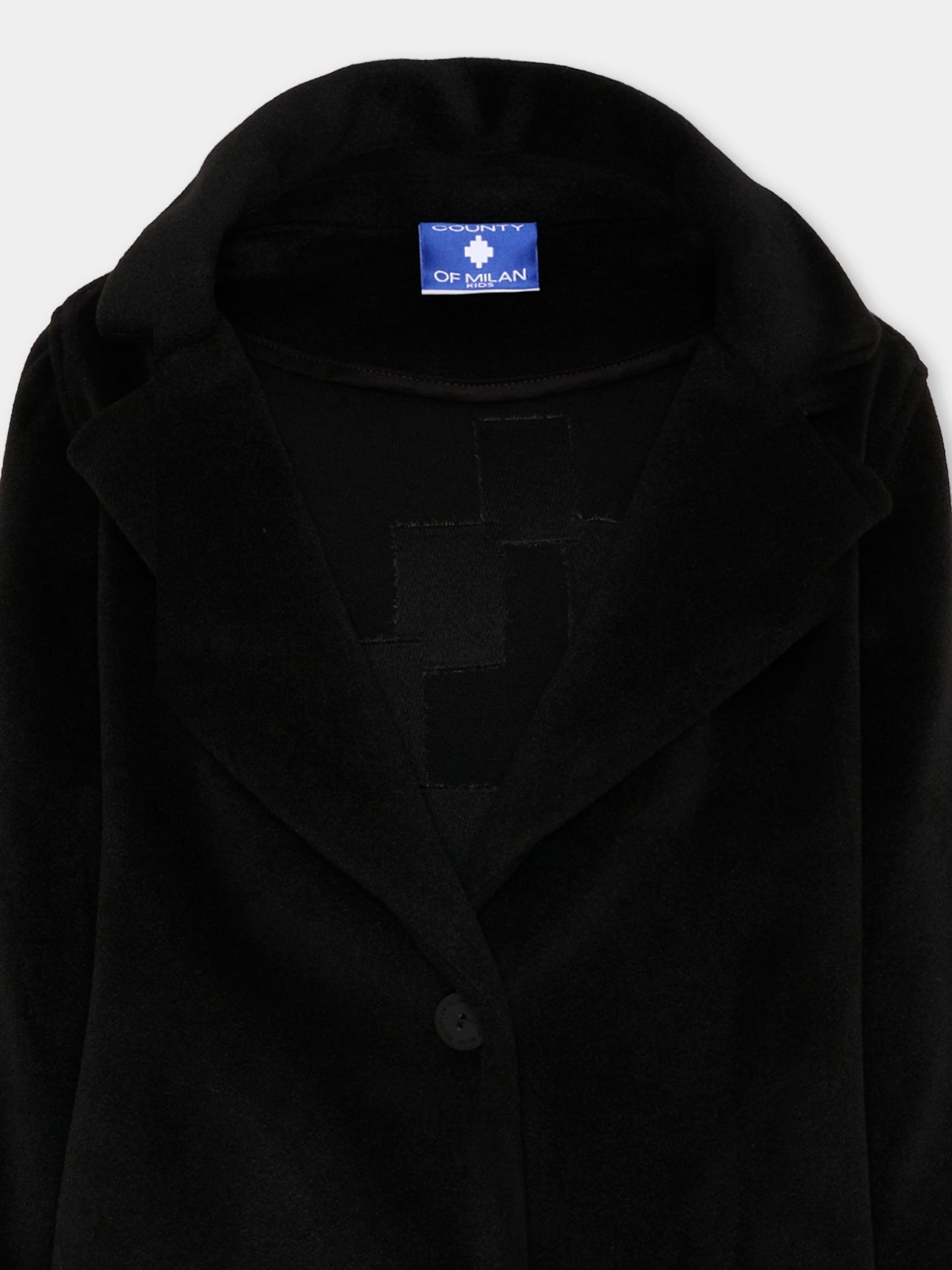 Cappotto nero per bambina con logo,County Of Milan Kids,F5CMJGCO018 110
