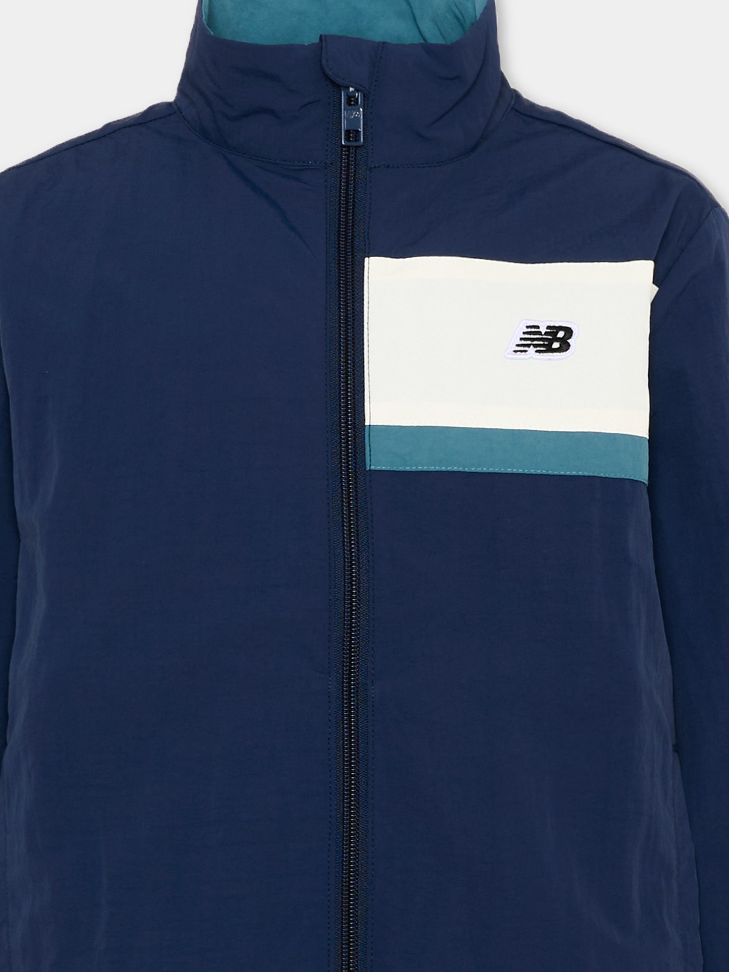 Giacche a vento blu per bambino con logo,New Balance,YJ61X4NX NNY