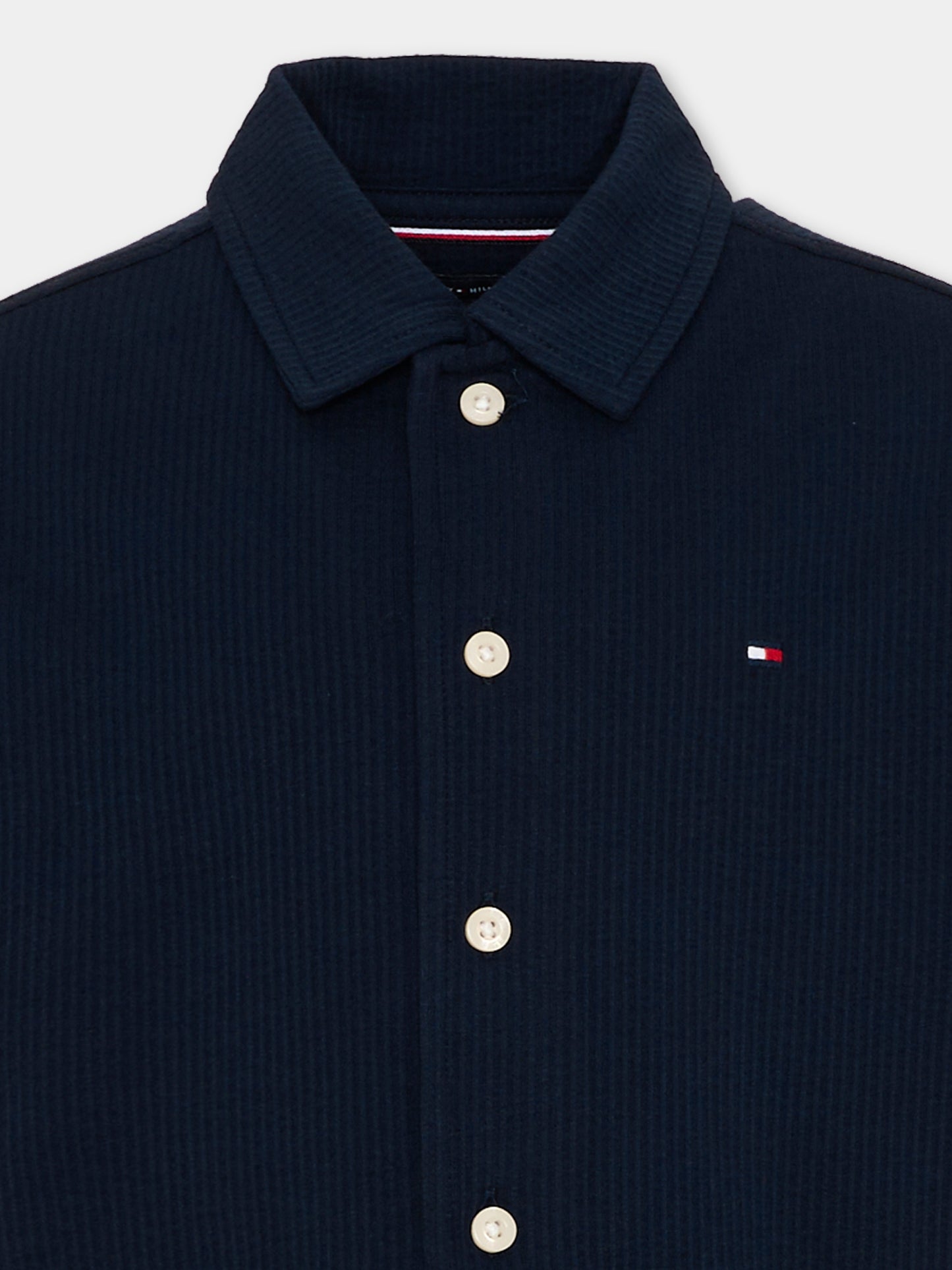 Camicia blu per bambino con logo,Tommy Hilfiger Junior,KB0KB10408 C1G