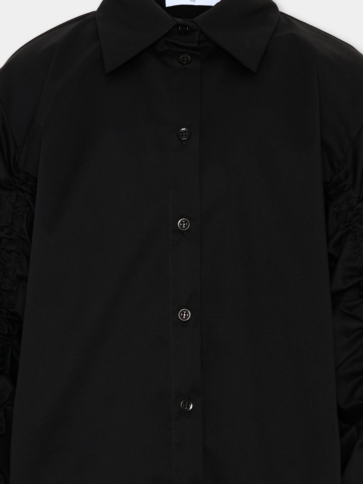 Camicia nera per bambina con logo,Msgm Kids,S6MSJGSI084 110
