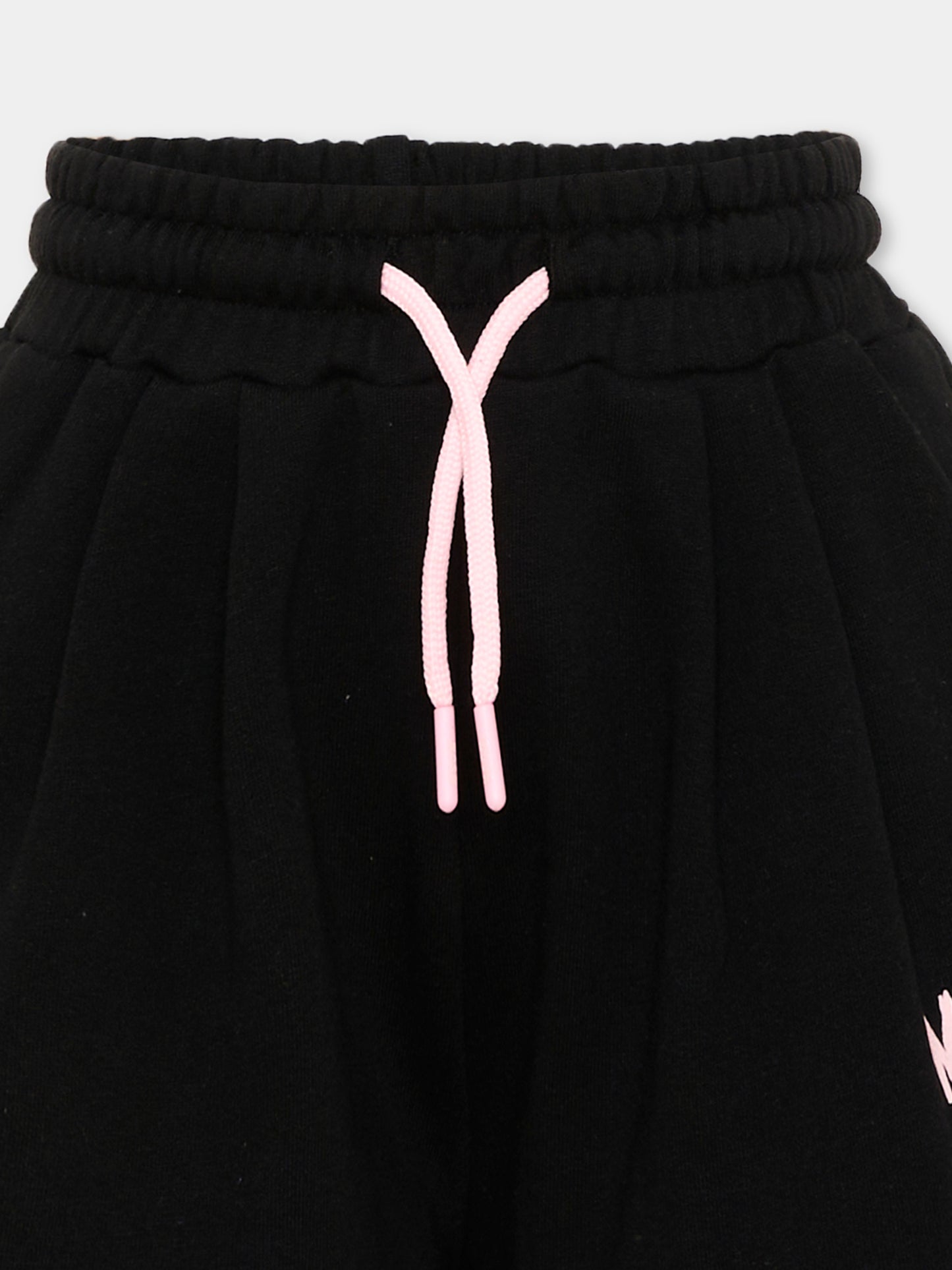 Shorts sportivi neri per bambina con logo,Msgm Kids,S6MSJGSH066 110/88