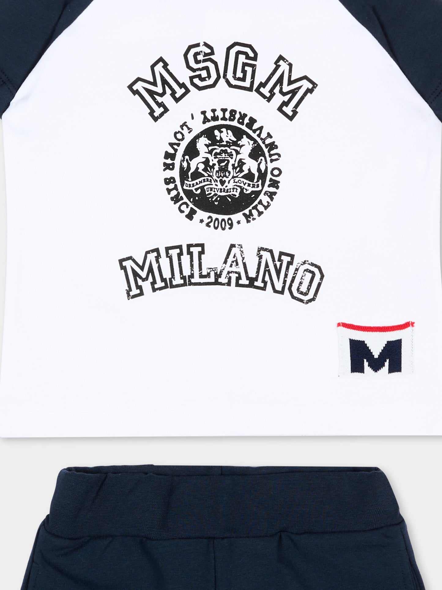 Completo sportivo blu per neonati con logo,Msgm Kids,S6MSUNTR261 MS072