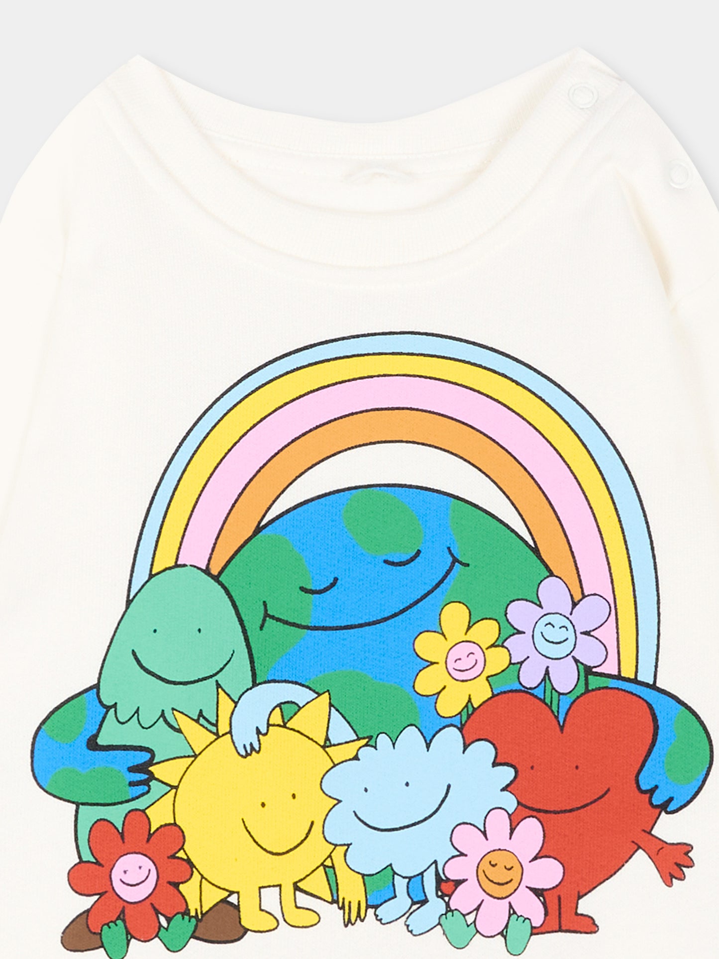 Felpa avorio per neonata con arcobaleno,Stella Mccartney Kids,TX4010 Z0453 101