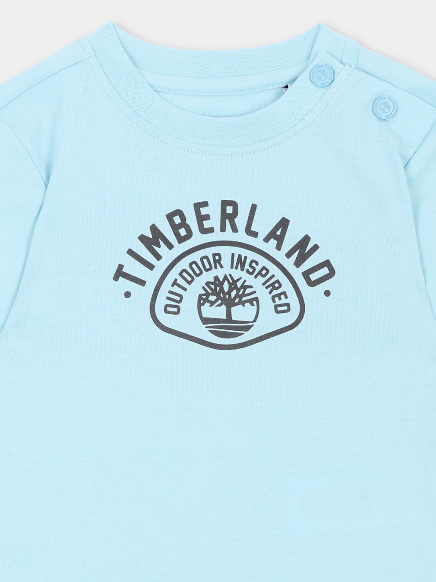 Completo sportivo celeste per neonato con logo,Timberland,T60859 77B