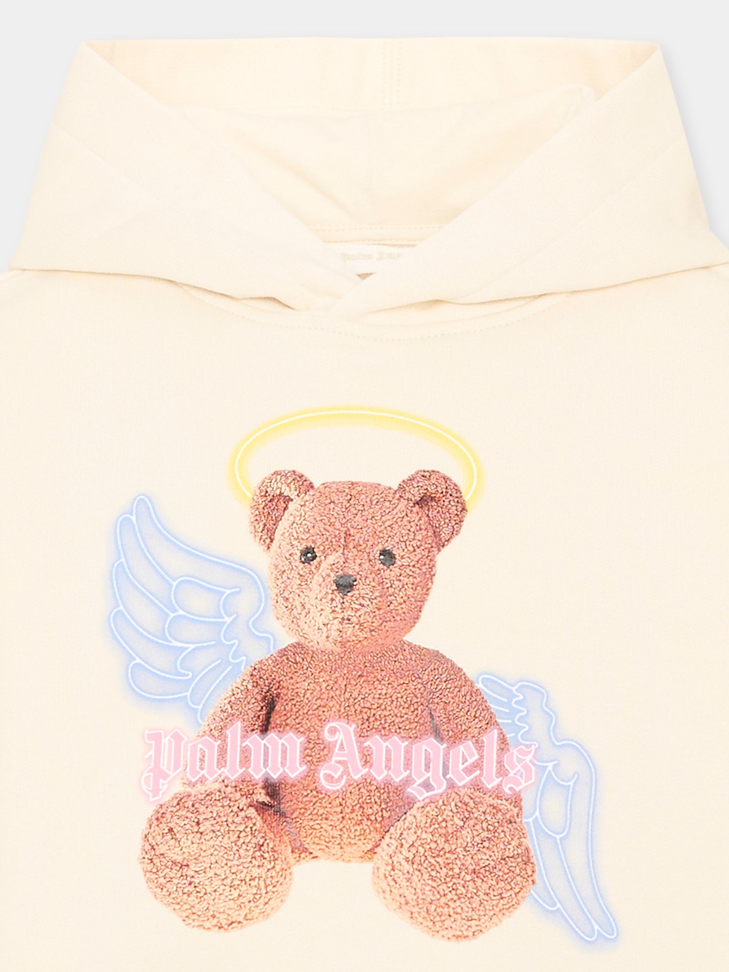 Felpa con cappuccio avorio teddy bear,Palm Angels,PGBB015S26FLE001 002