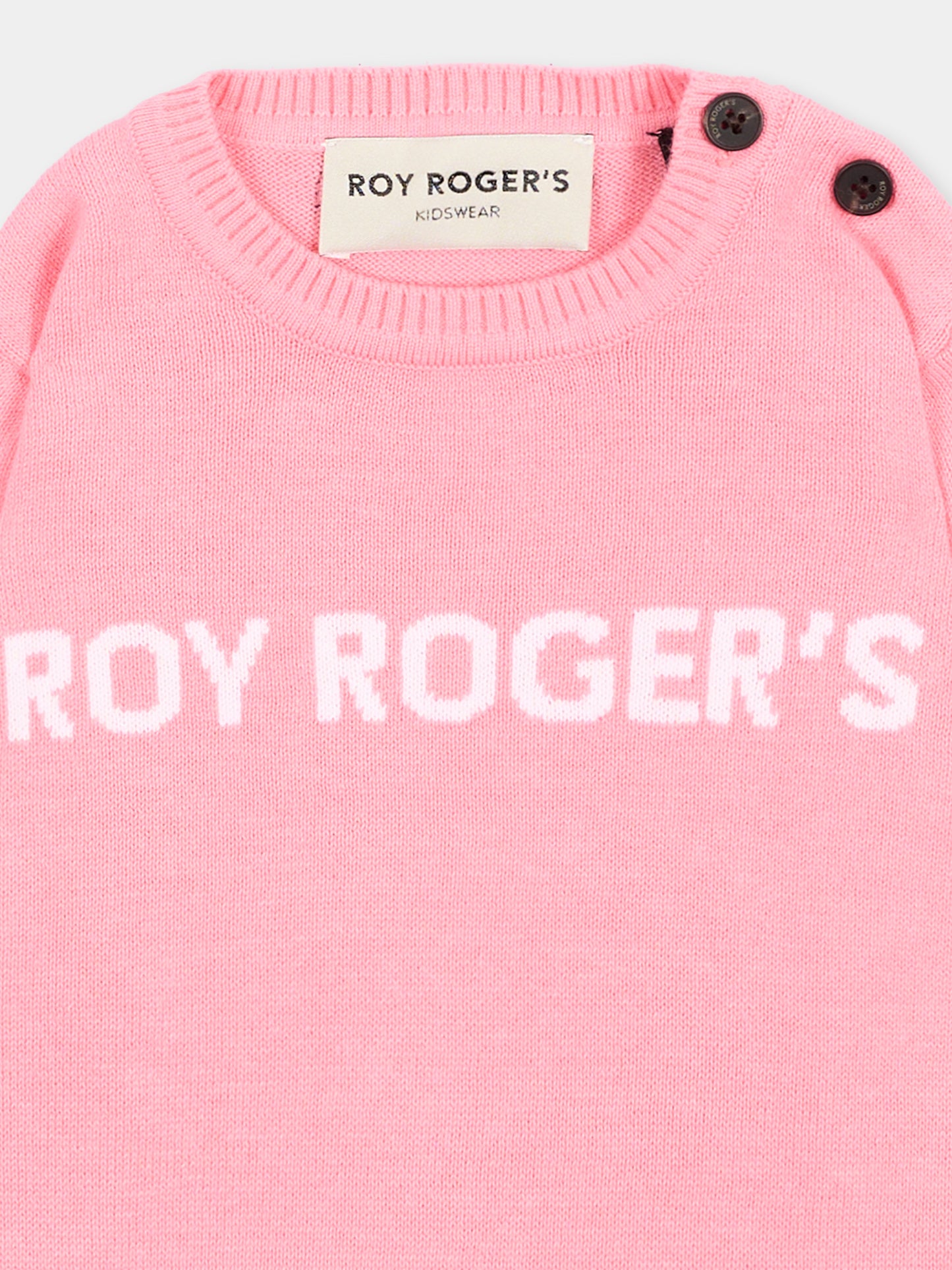 Maglione rosa logo per neonata,Roy Roger's Kids,RG187 0 2362
