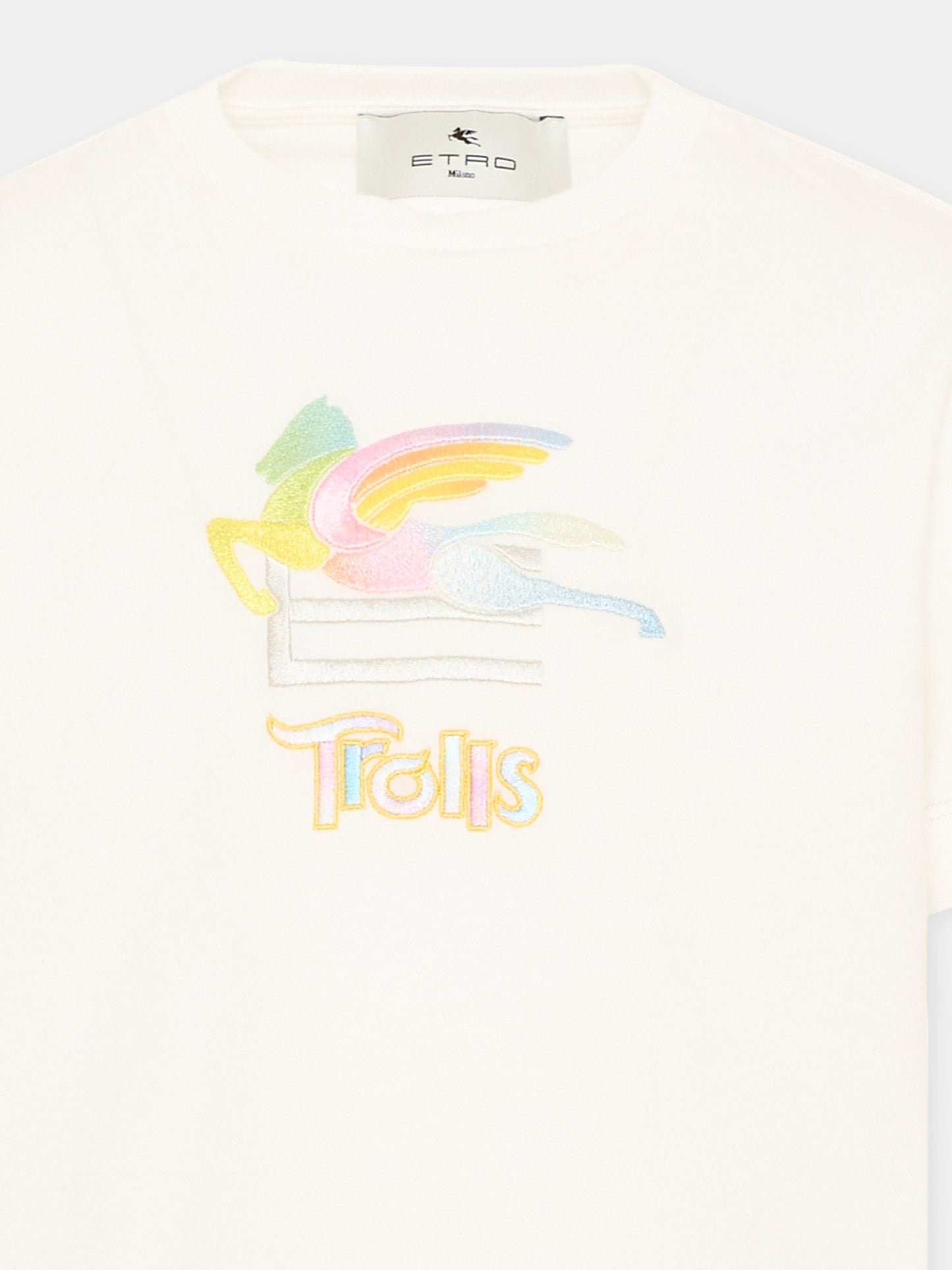 T-shirt avorio per bambini con Pegaso,Etro,GU8P81 J0177 101