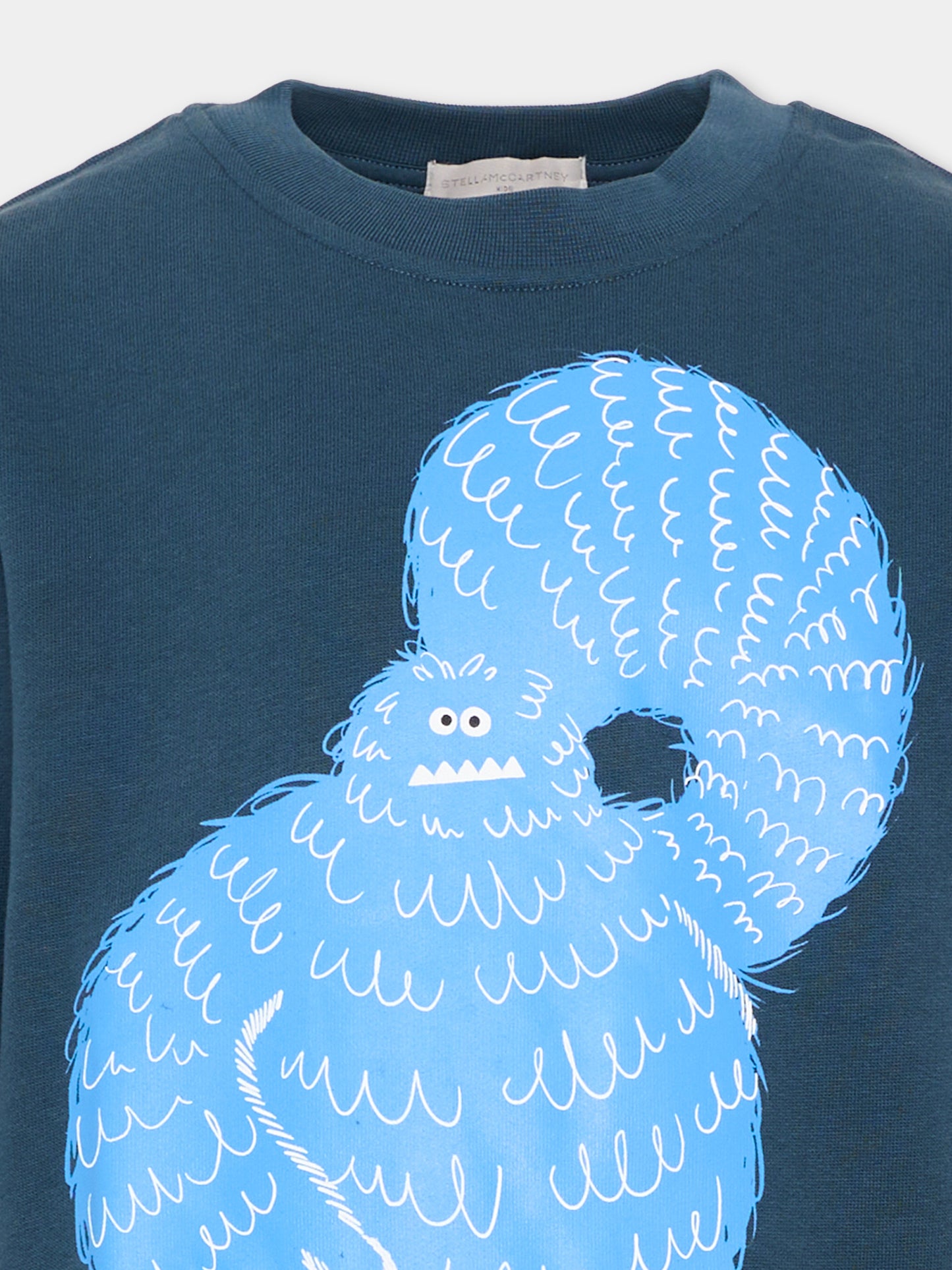 Felpa girocollo blu per bambino con stampa,Stella Mccartney Kids,TX4Q50 Z0453 633