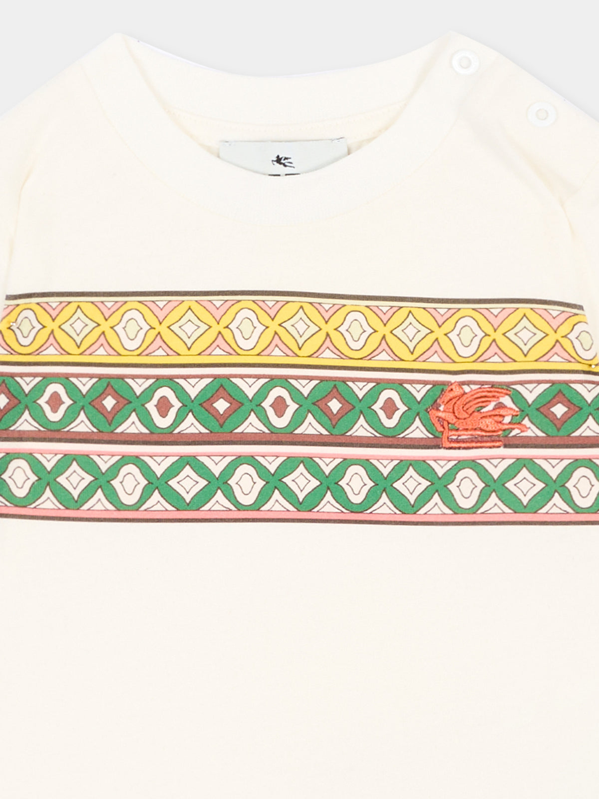 T-shirt avorio per neonato con stampa,Etro,GW8551 Z2081 177AR
