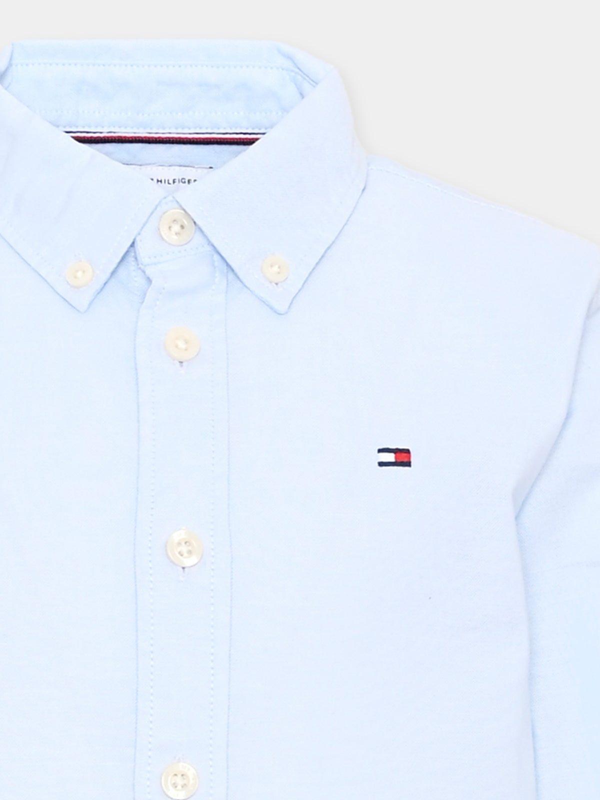 Camicia a manica lunga azzurra per bambino,Tommy Hilfiger Junior,KB0KB10192 C1S