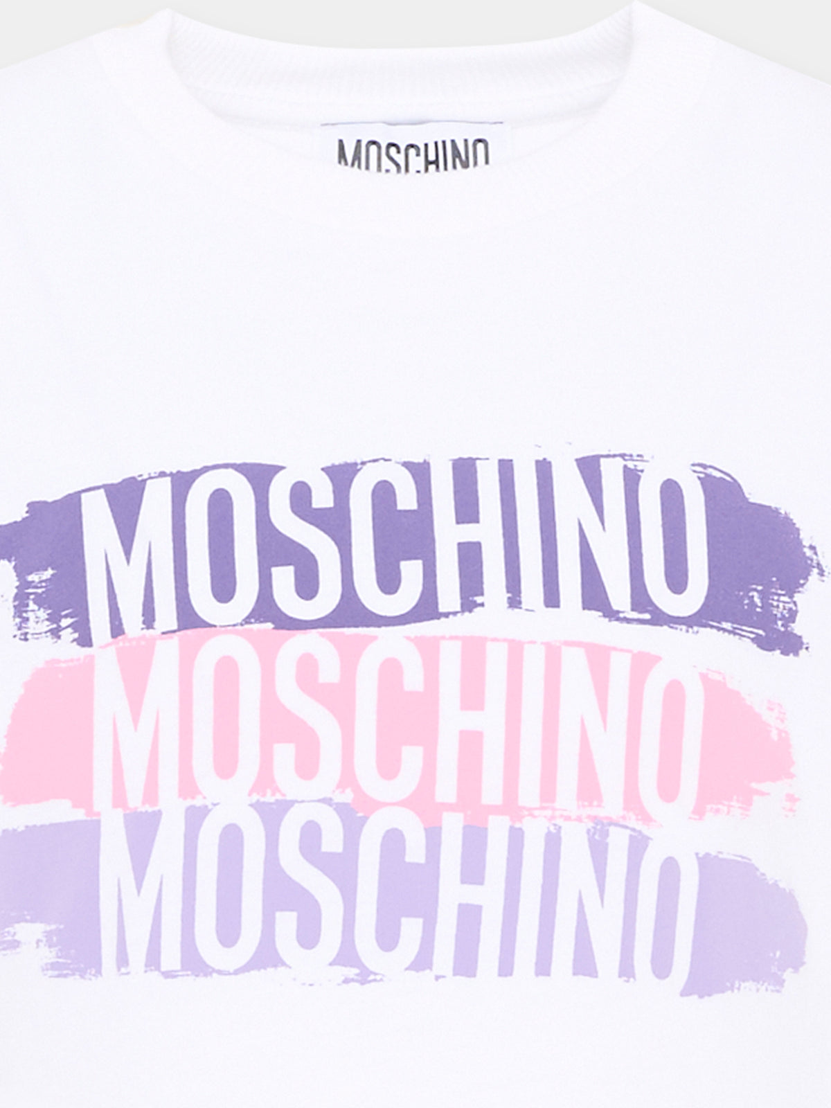 T-shirt a manica lunga con logo per bambina,Moschino Kids,HVO00J LAA57 10101