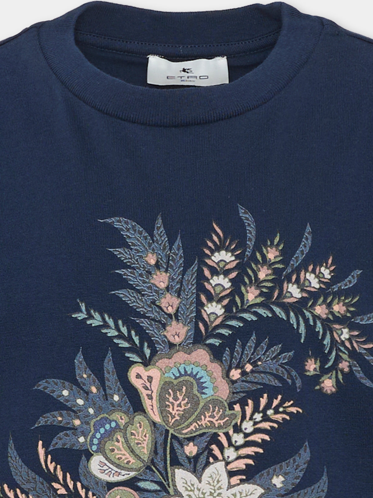T-shirt a manica corta blu per bambina,Etro,GZ8A21 Z3672 617