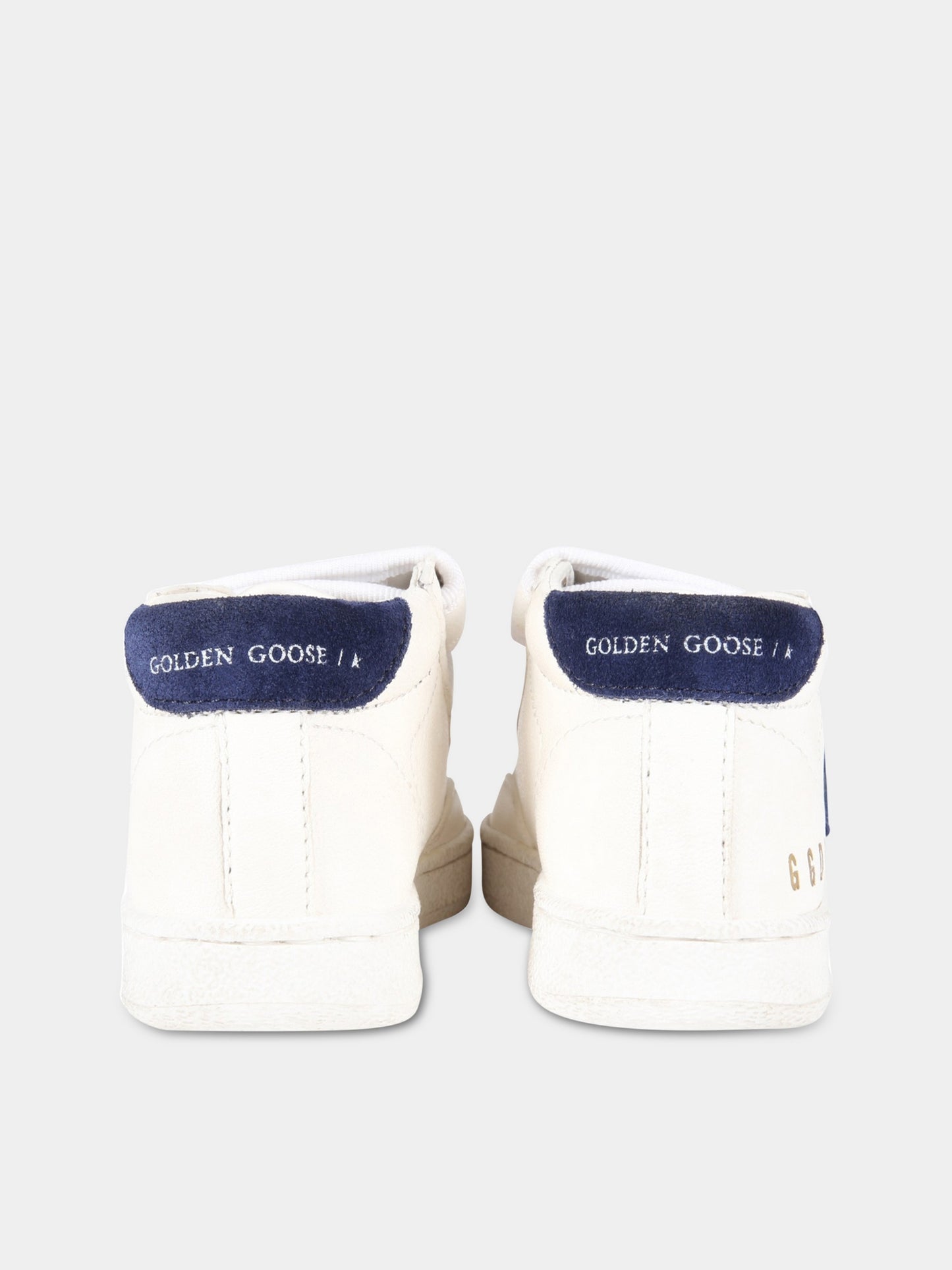 White sneakers for kids with logo and star