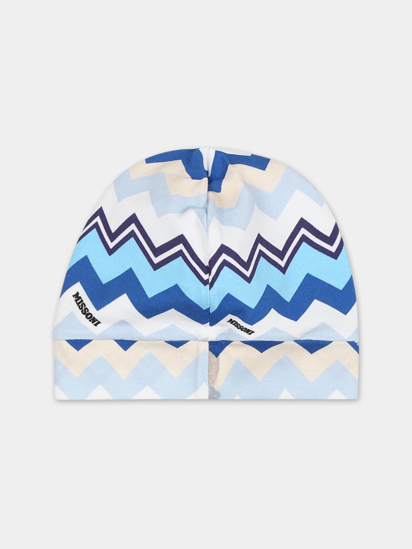Set celeste per neonato con logo,Missoni,MTB530 J0319 607MC
