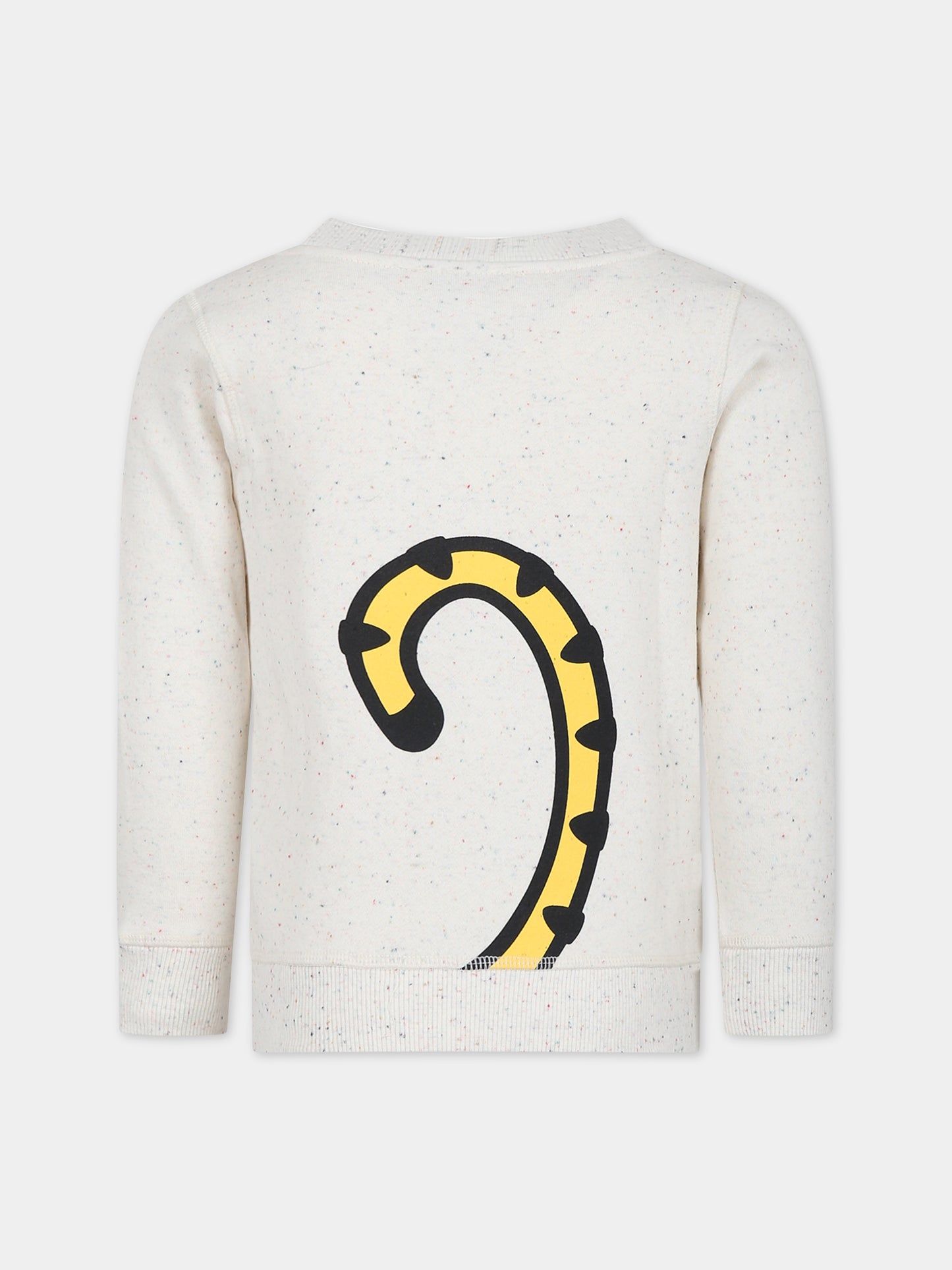 Felpa avorio per bambini con tigre e logo,Kenzo Kids,K55012 22C