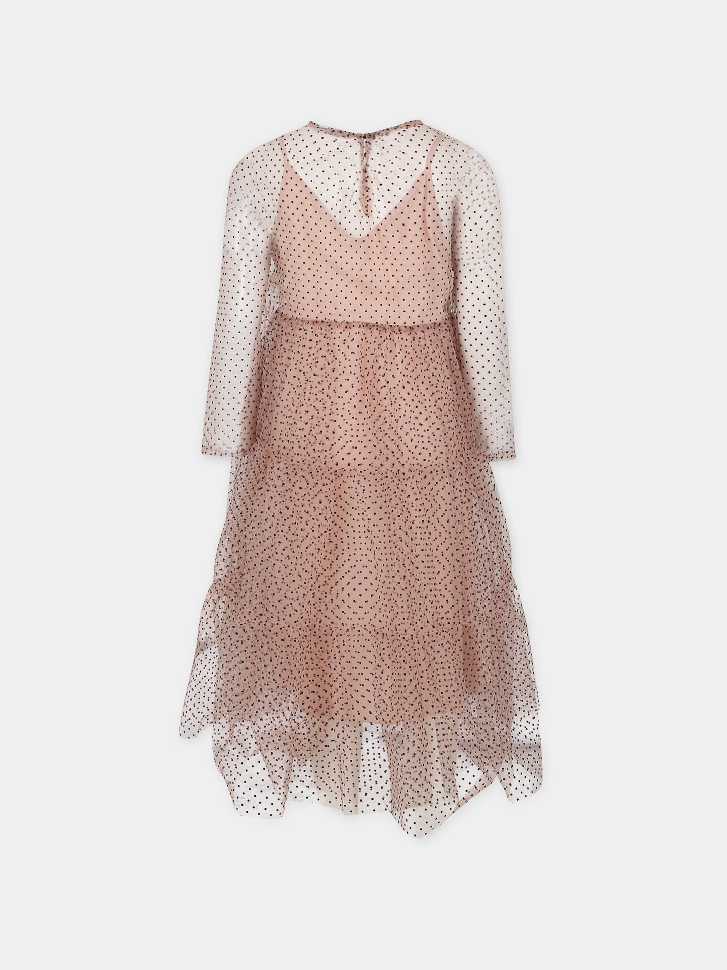 Vestito rosa per bambina con pois,Philosophy,PFAB014 0 TU081 D061