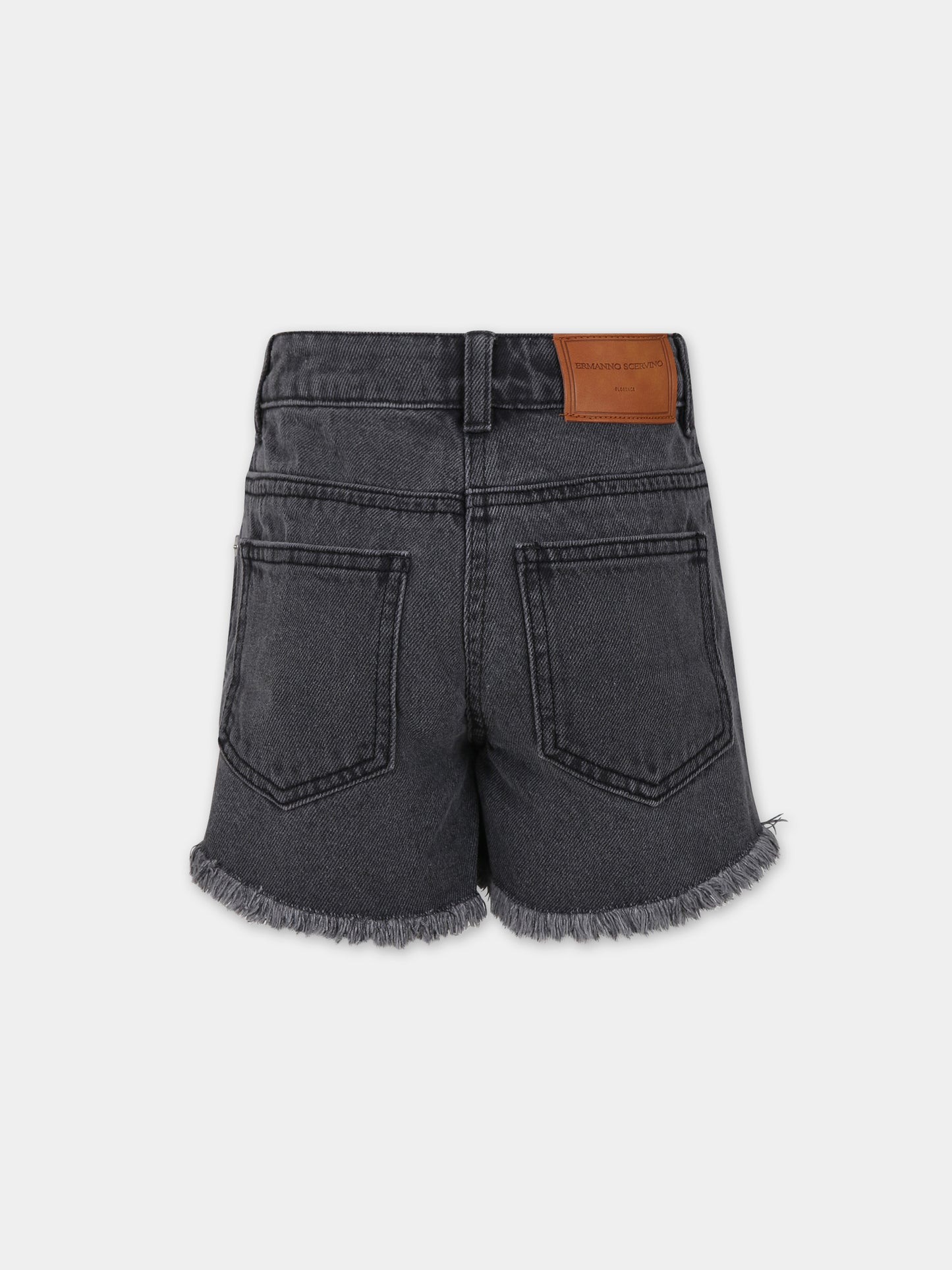 Shorts grigi per bambina con ricami,Ermanno Scervino Junior,SFBE003 C DF024 5010