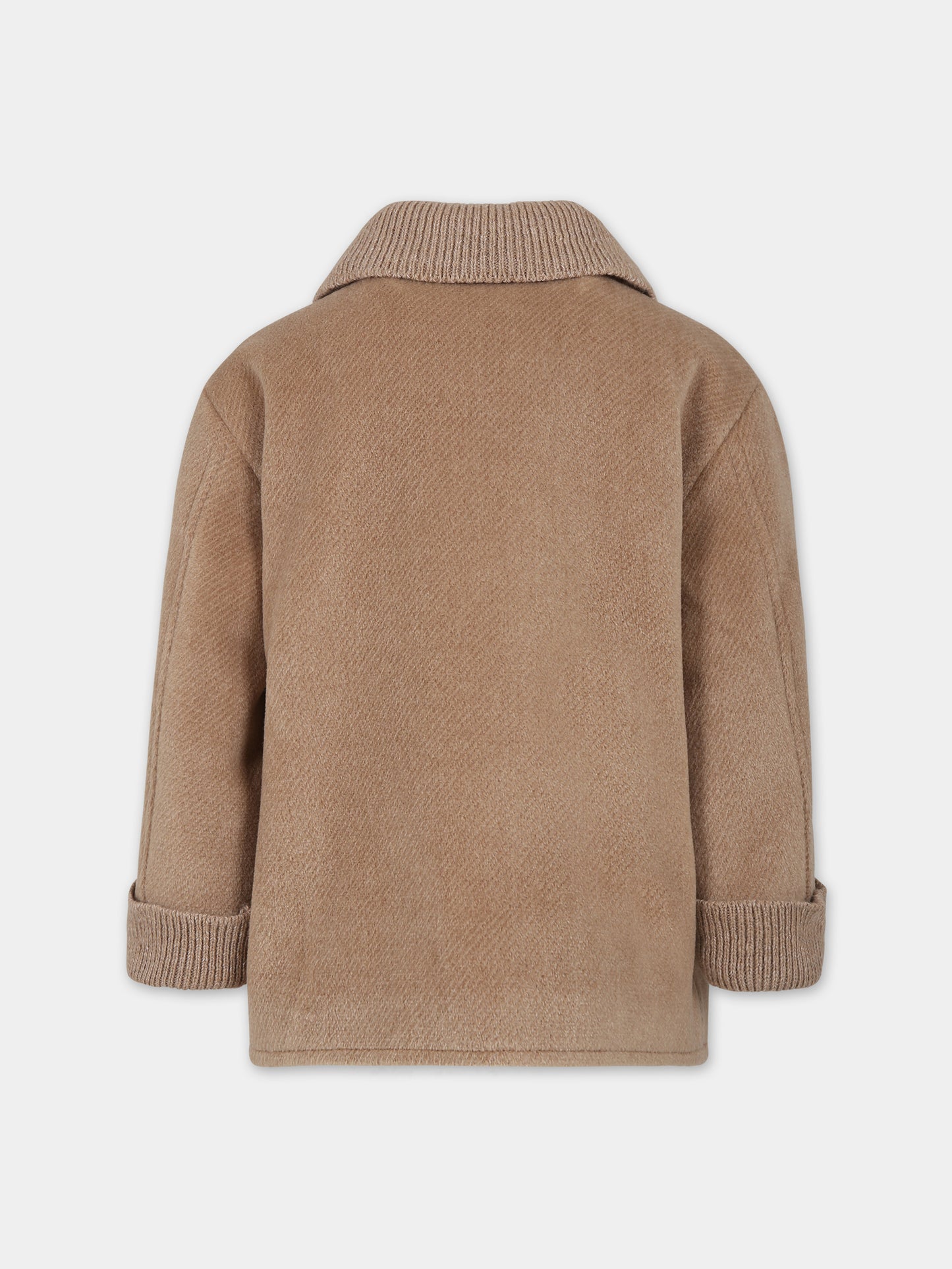 Cappotto beige per bambina con logo,Dondup Kids,DFGB002 0 PL055 6021