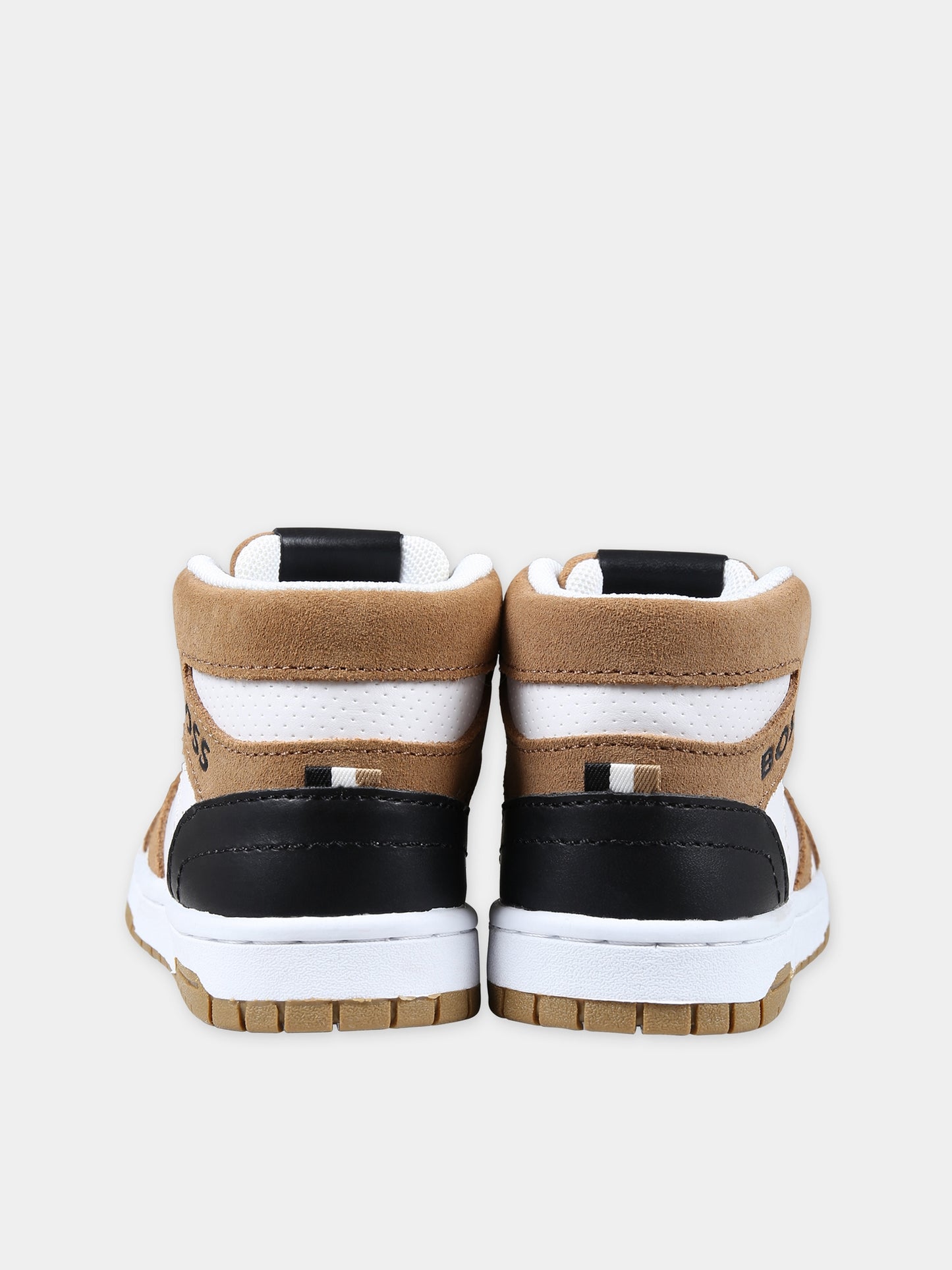 Sneakers multicolor per bambino con logo,Boss,J29367 BIANCO