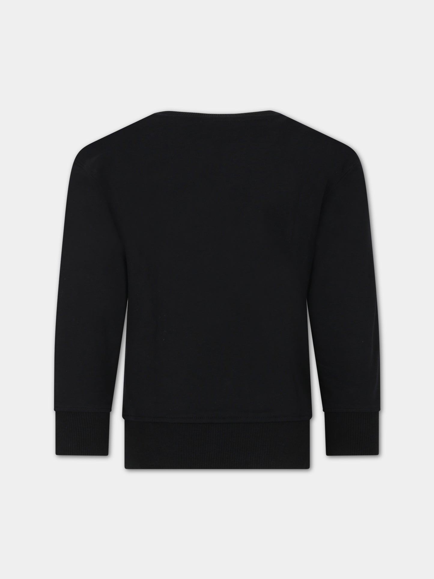 Felpa nera per bambino con Teddy Bears e logo,Moschino Kids,HNF07H LCA58 60100