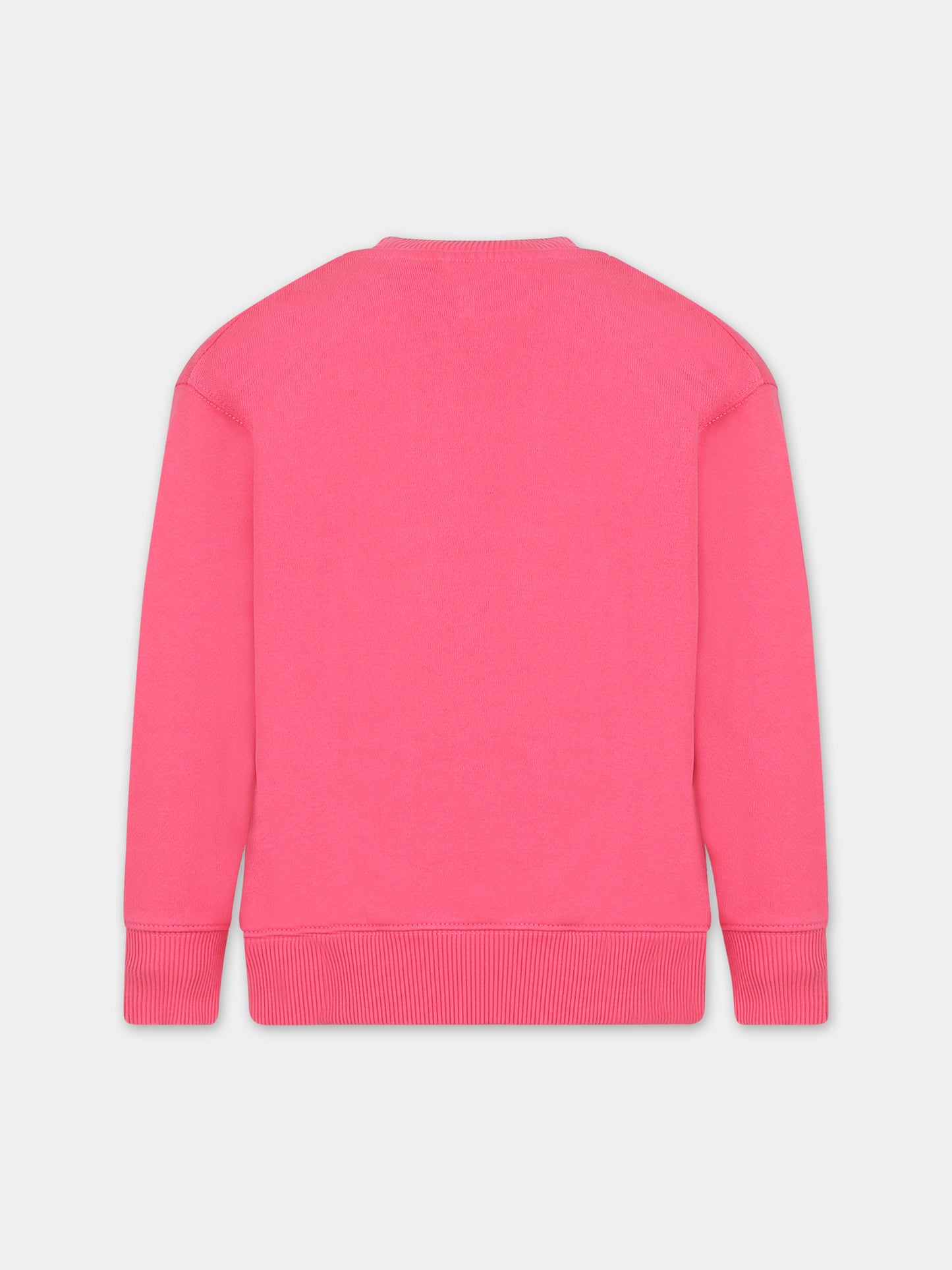 Felpa fucsia per bambina con logo,Off White,OGBA001F23FLE0033201