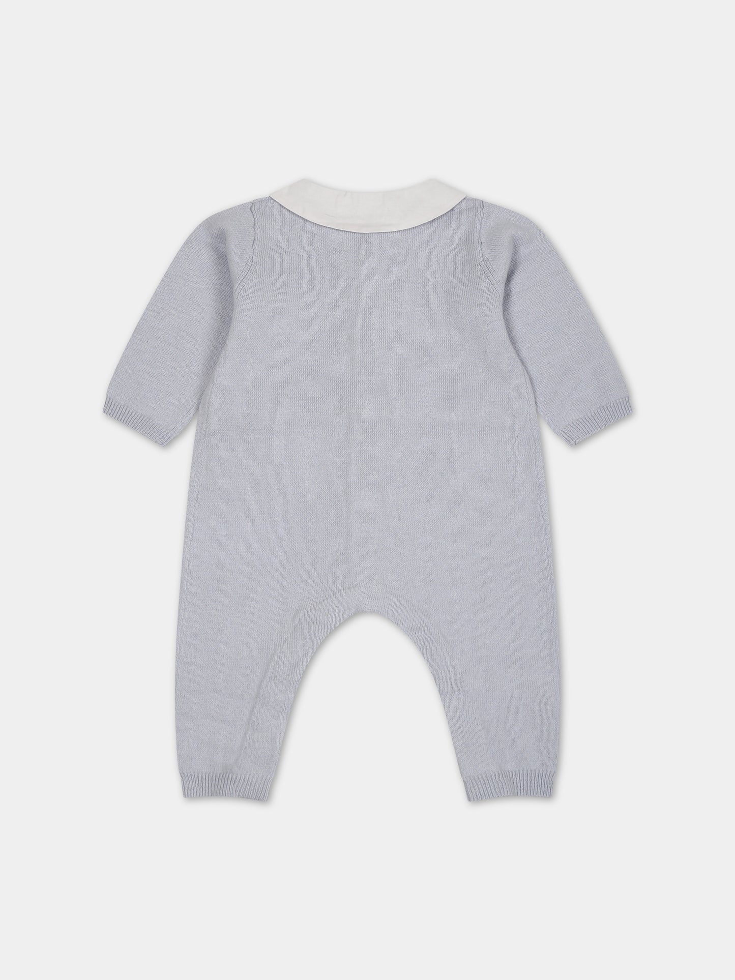 Tutina celeste per neonato con logo,Tartine Et Chocolat,TX32020-42