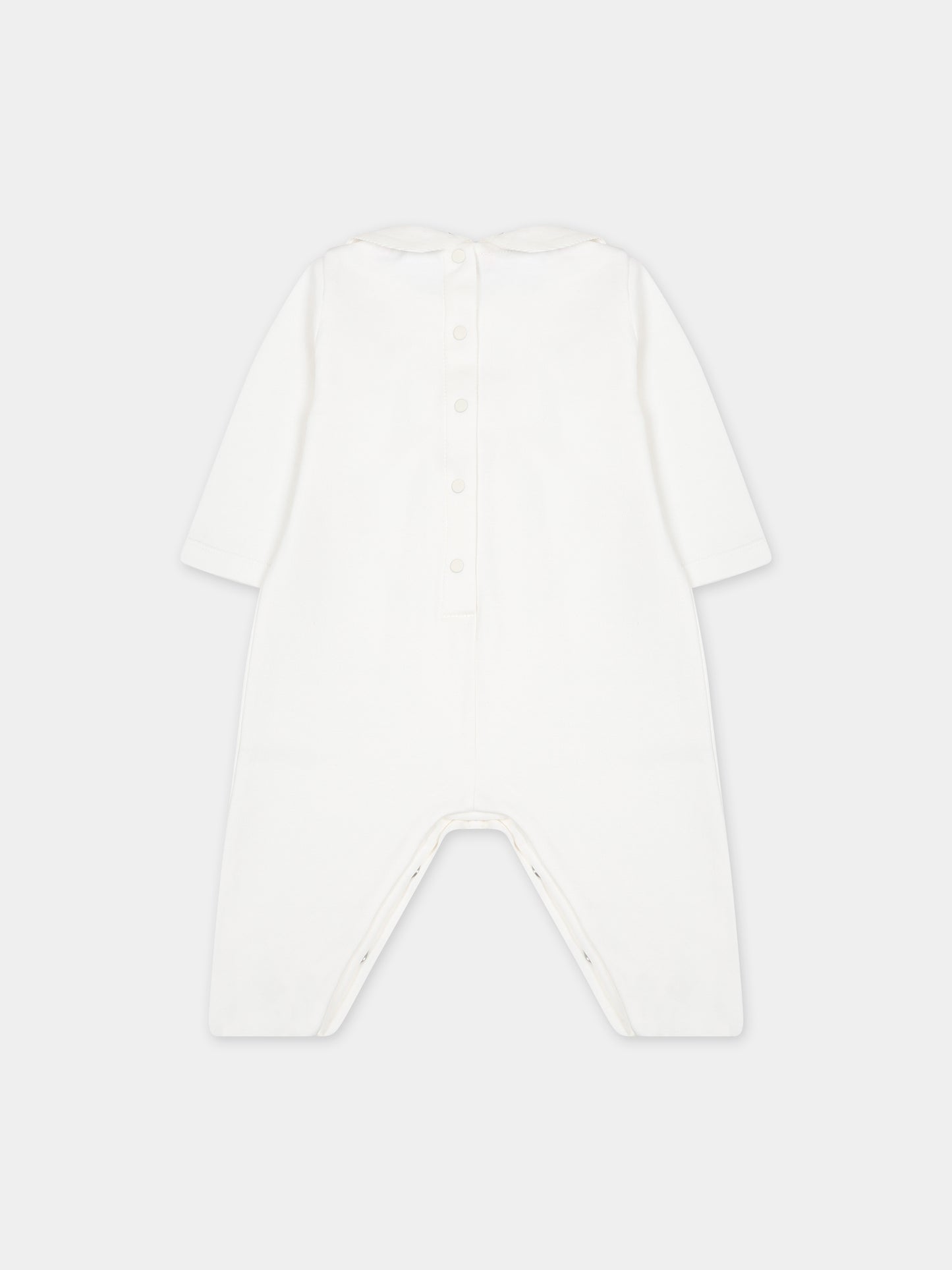 Tutina bianca per neonata con logo,Blumarine Baby,IF3114 10602