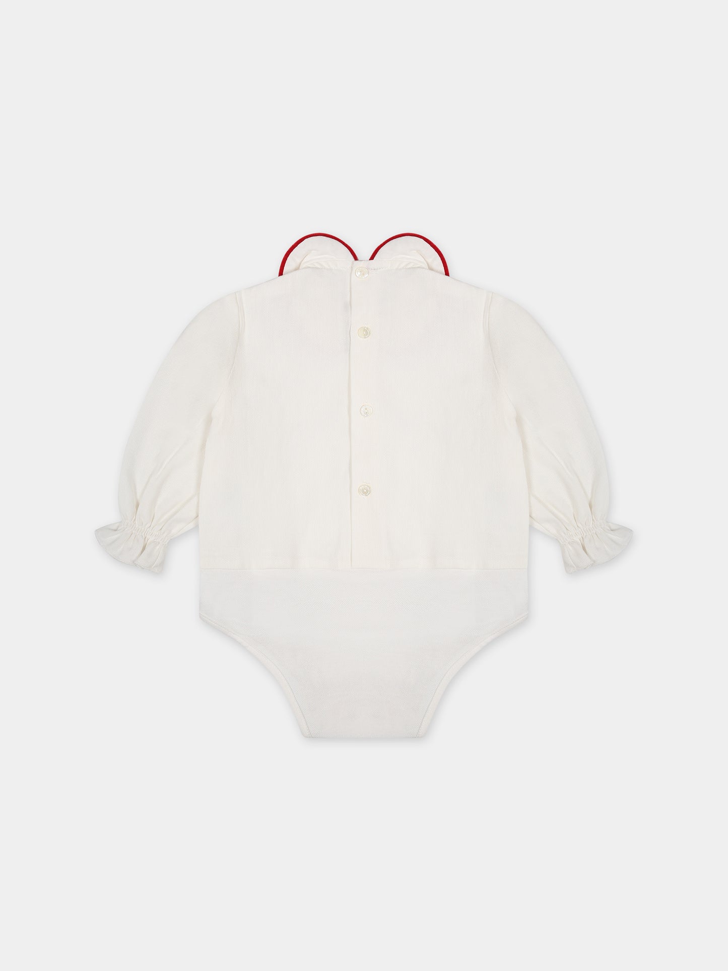 Camicia bianca per neonata,La Stupenderia,BBD54RED