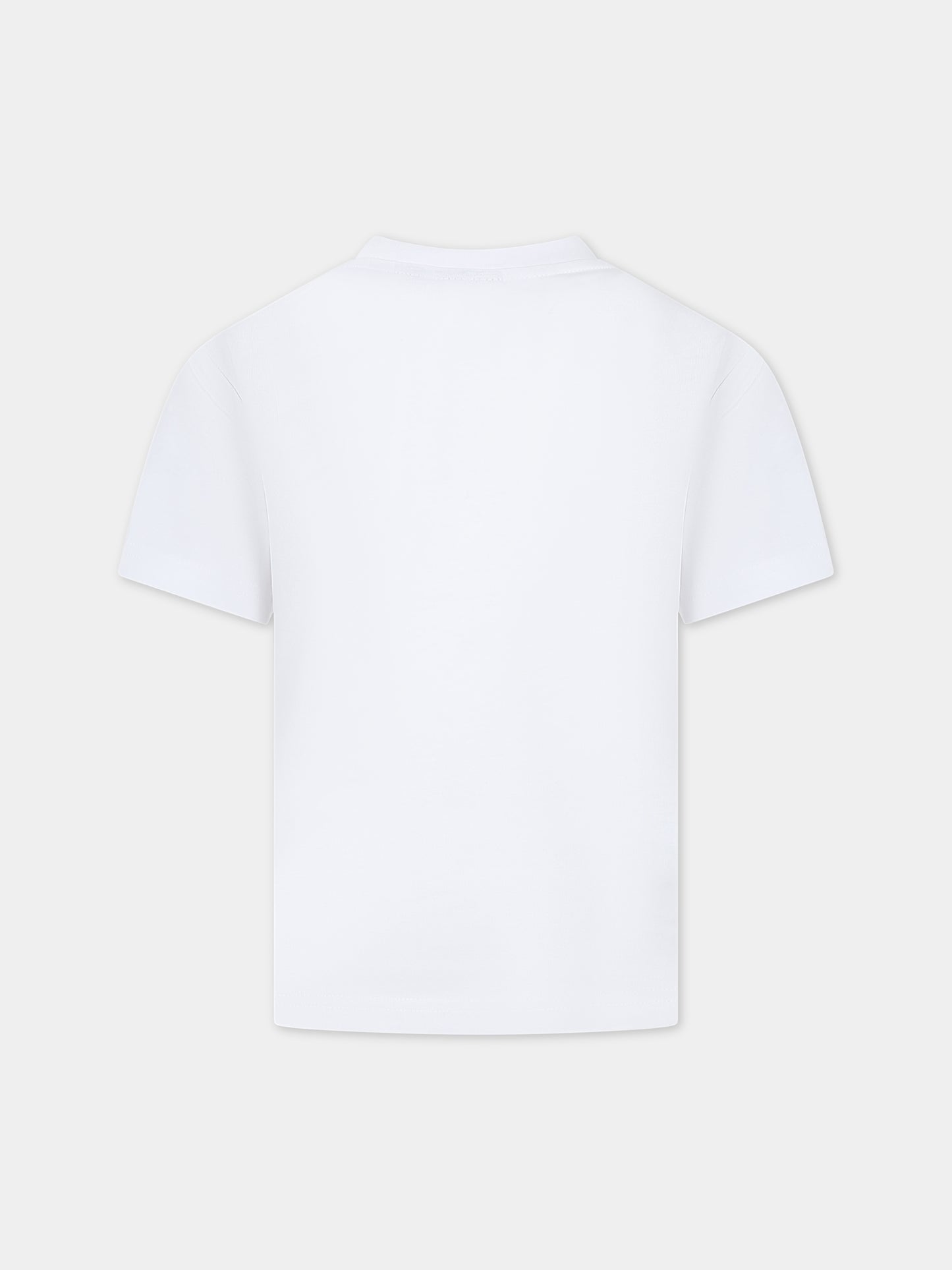 T-shirt bianca per bambino con patch logato,North Sails,795070 000 0101