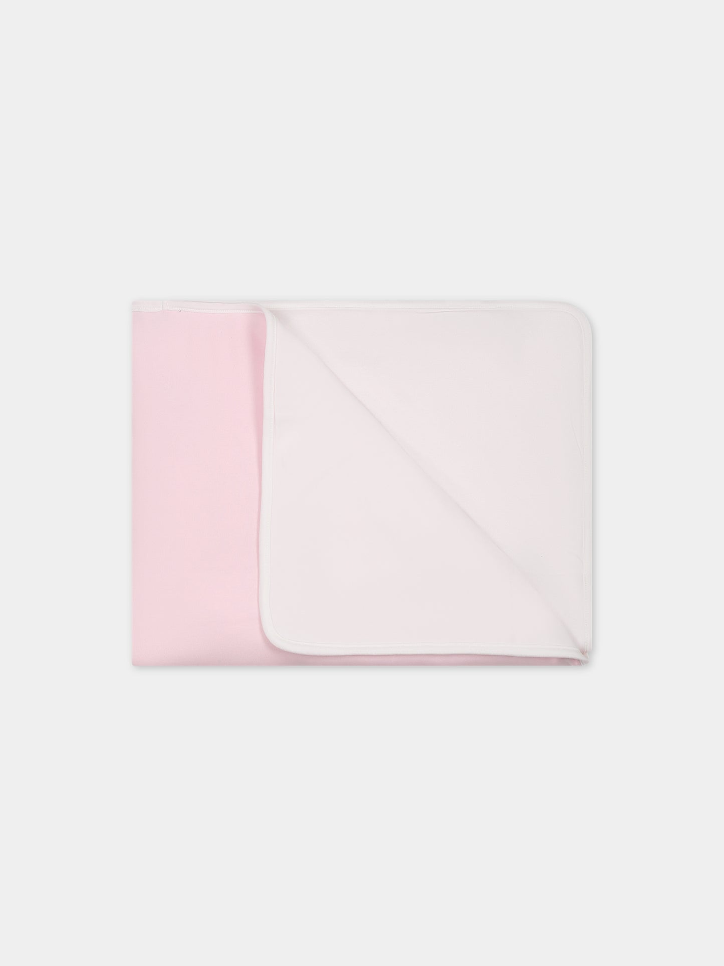 Coperta rosa per neonata con logo,Balmain Kids,BT0660 Z1769 540