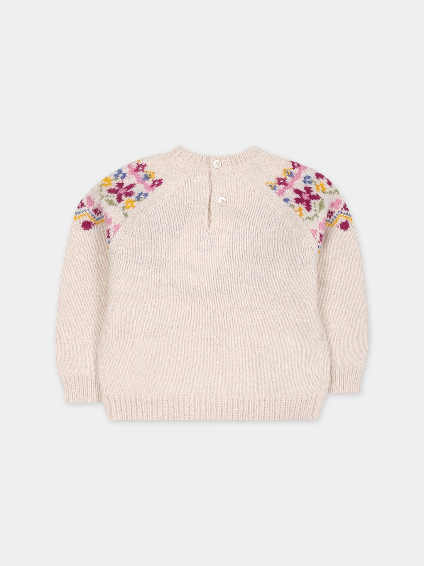 Maglione avorio per neonata con motivo jacquard,Mayoral,2311 032