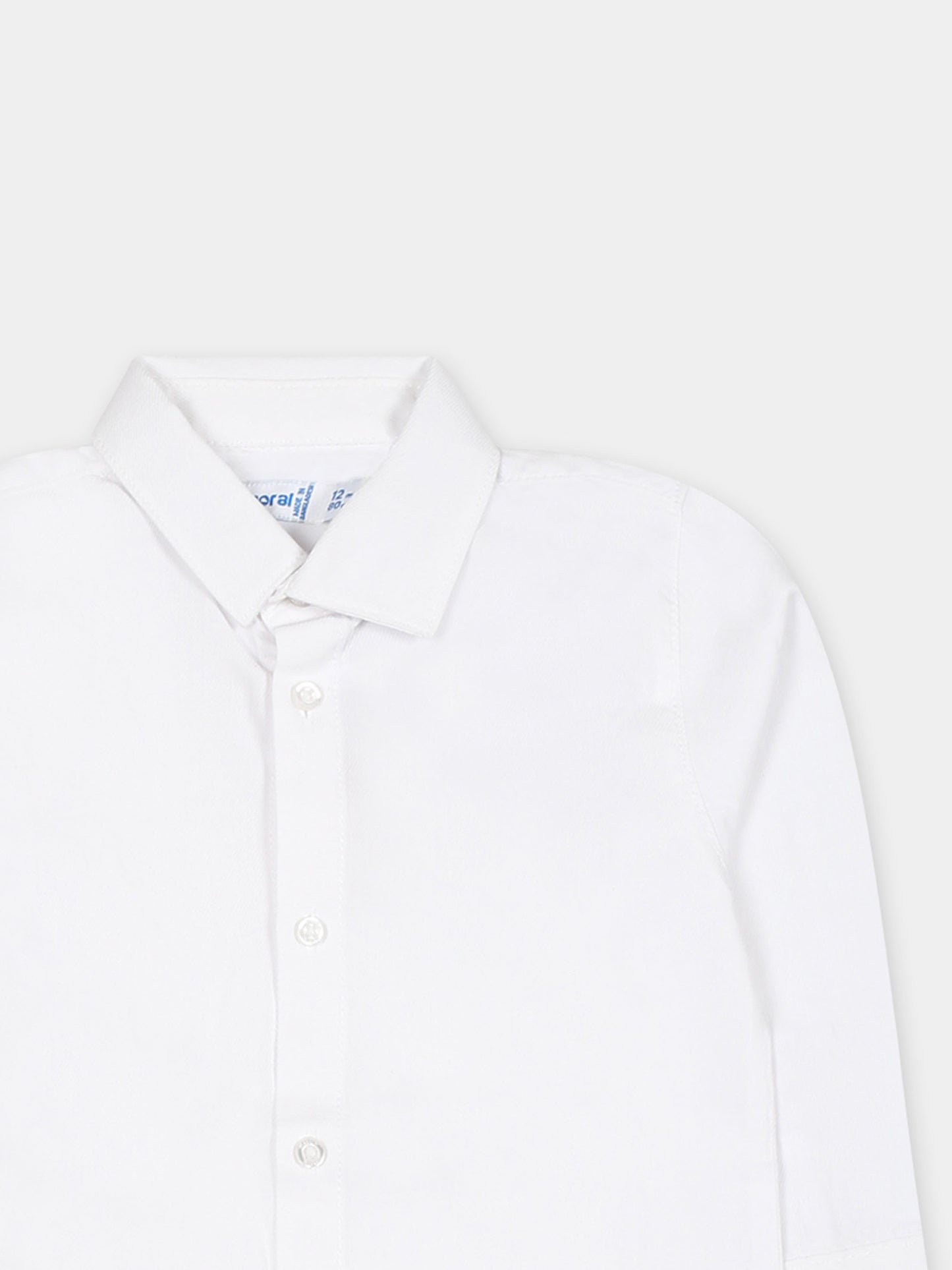 Camicia bianca per neonato con logo,Mayoral,124 026