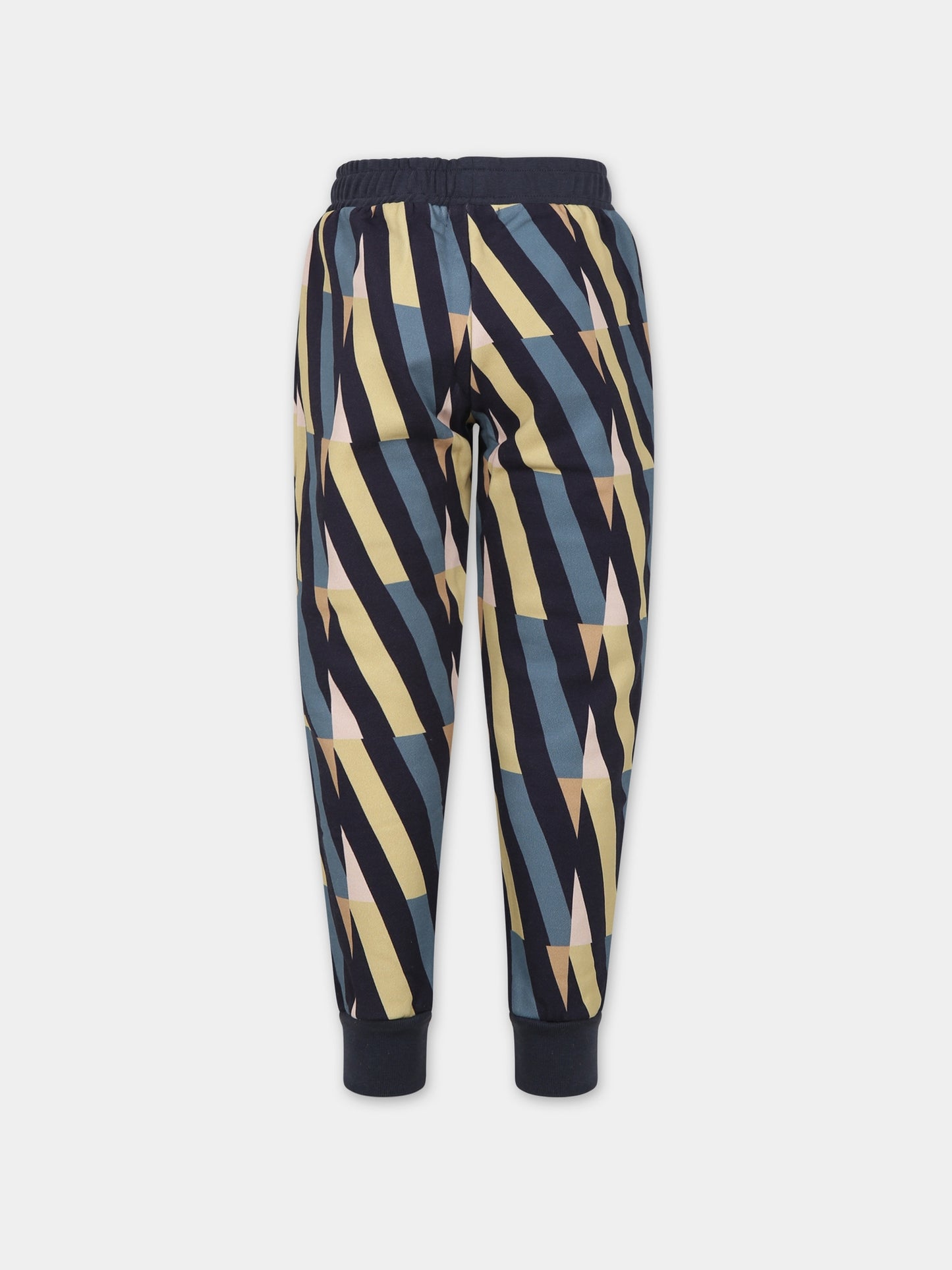 Pantaloni blu per bambini con stampa linee,Coco Au Lait,15COCOAW231053C