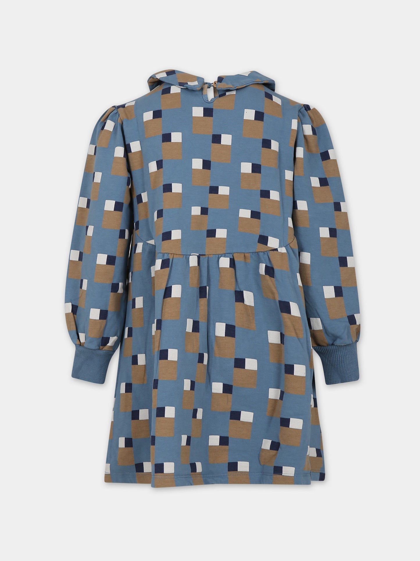 Vestito blu per bambina con stampa arte astratta,Coco Au Lait,15COCOAW231450