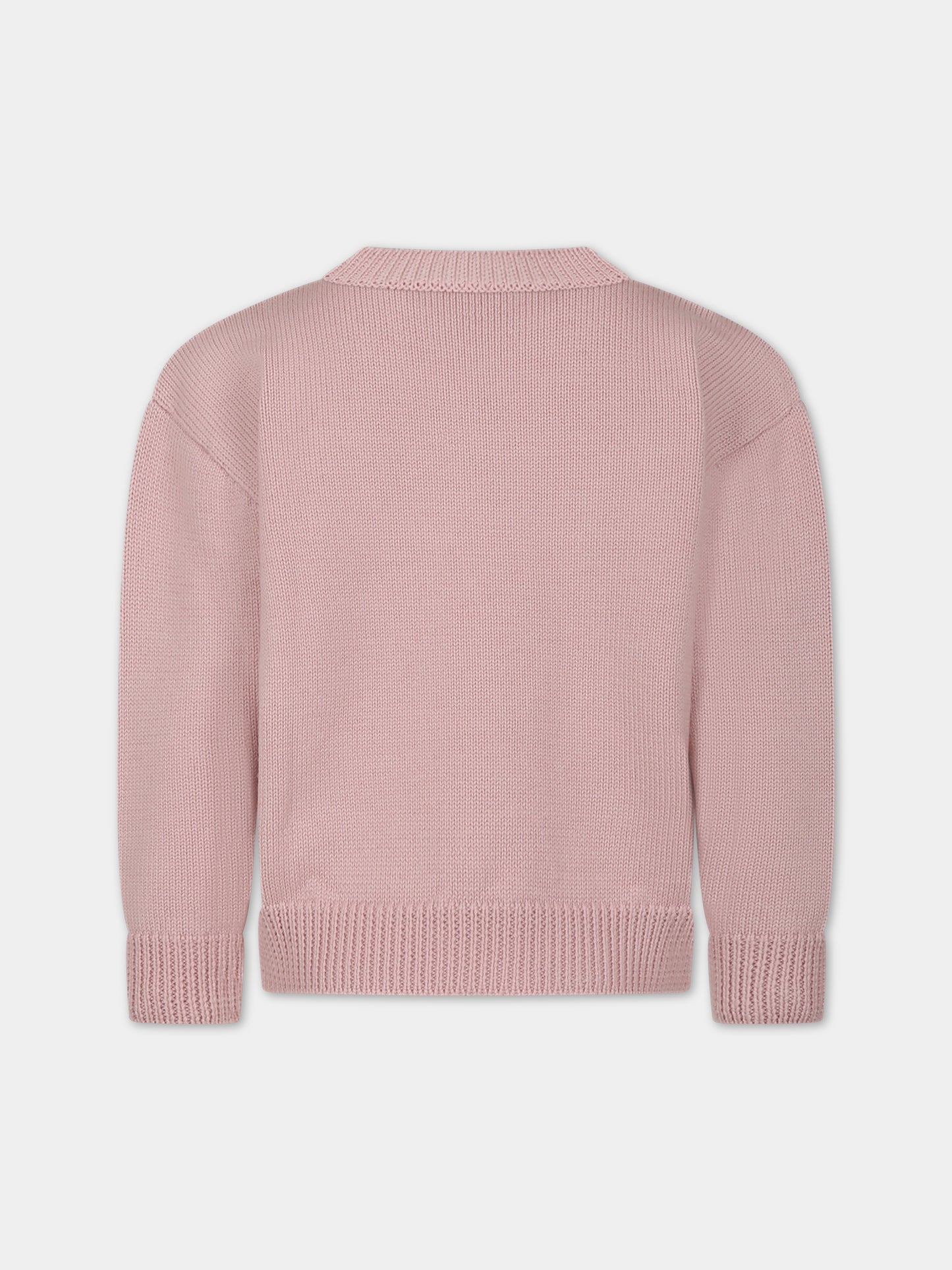 Maglione rosa con logo per bambini,Fendi Kids,JUG147 AOCH F1M26