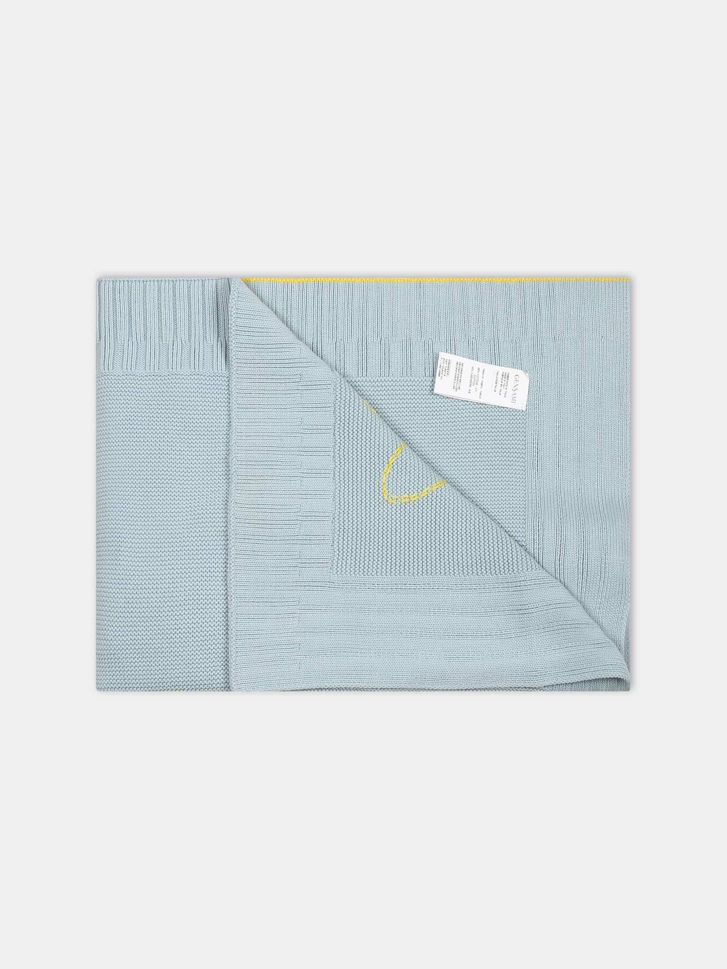 Coperta azzurra per neonato con cuore e logo,Gensami,COP01-B-CUORE