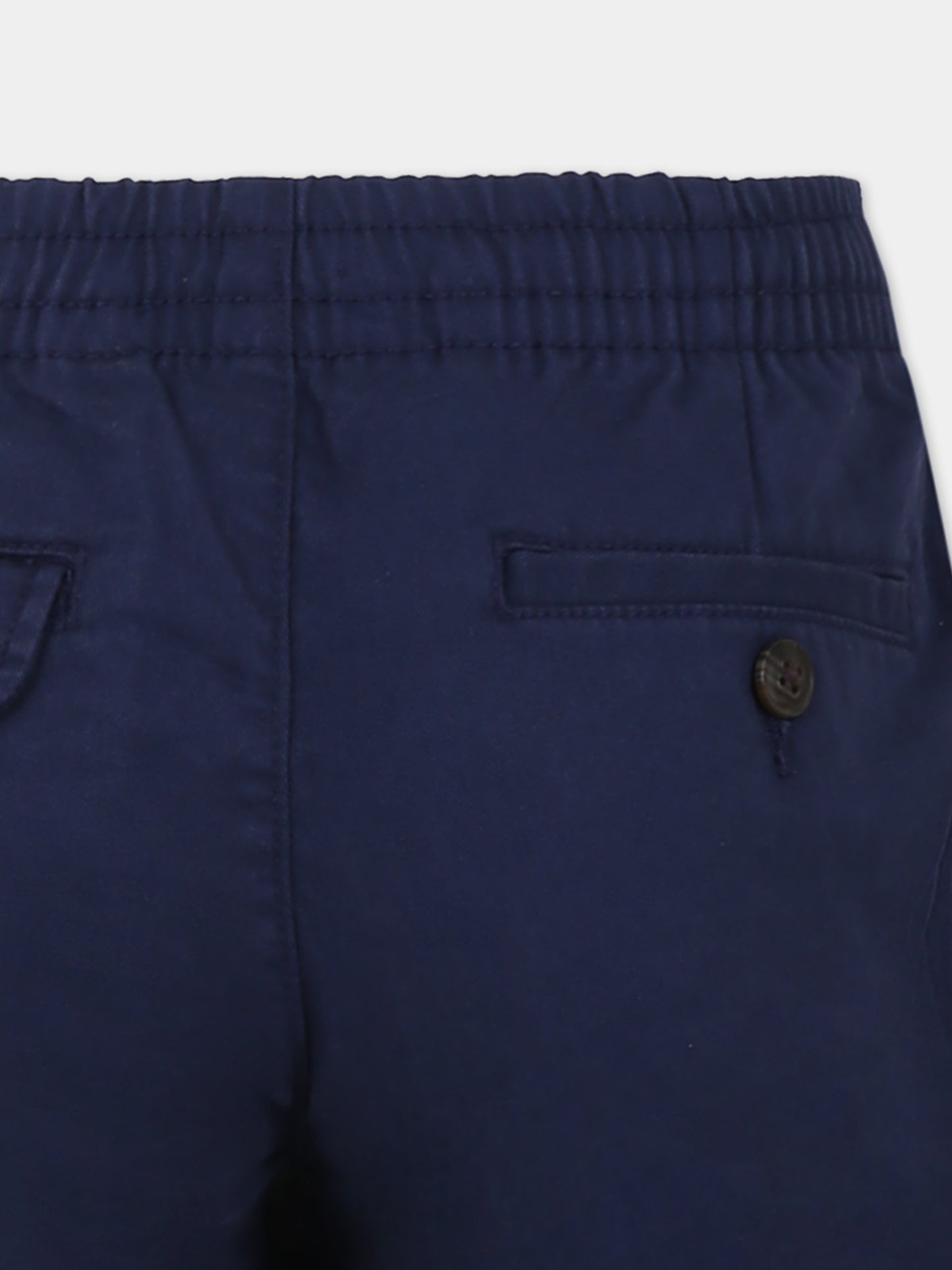 Shorts blu per bambino con pony ricamato,Ralph Lauren Kids,855350011