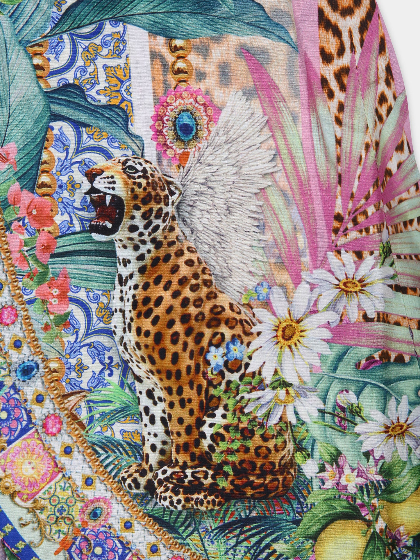 Vestito multicolor per neonata con stampa floreale,Camilla,00025804 FLOWNEPT