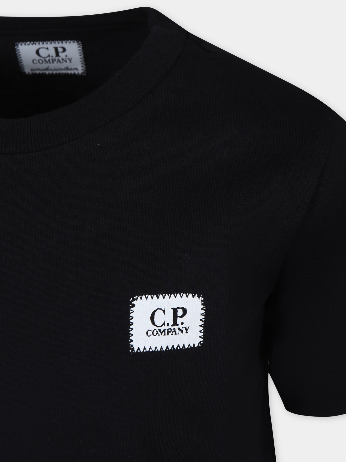 T-shirt blu per bambino con logo,C. P. Company,CNM008 LAA17 41150