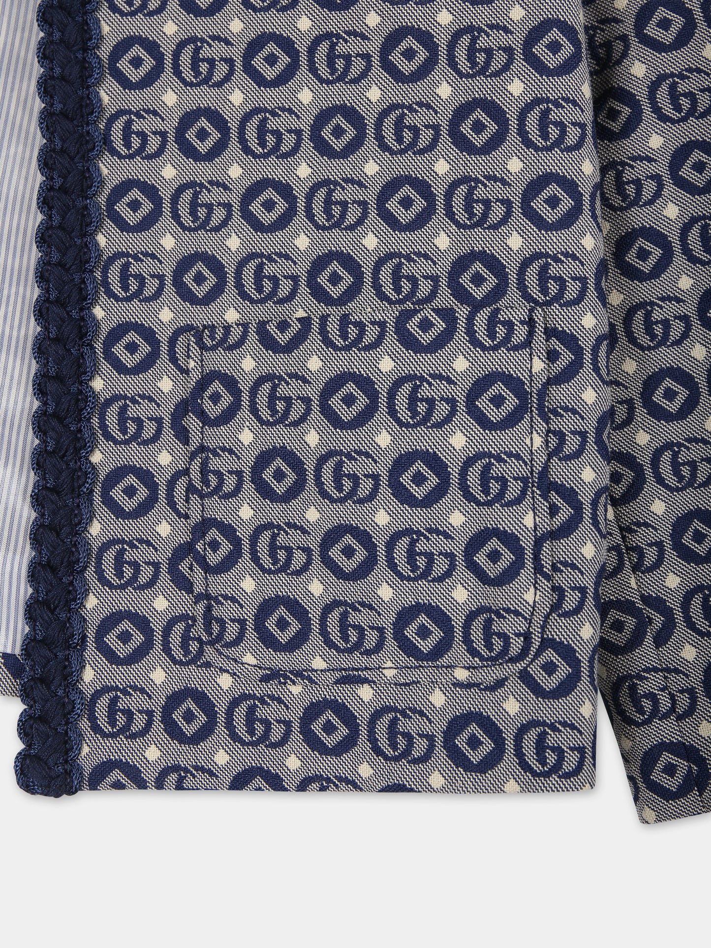 Giacca blu per neonato con doppia G all-over,Gucci Kids,760291 XWATR 4262