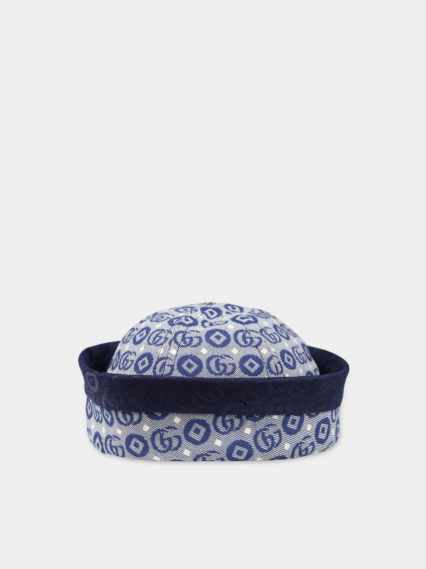 Cappello blu per neonato con motivo GG,Gucci Kids,777085 3HAXZ 4268