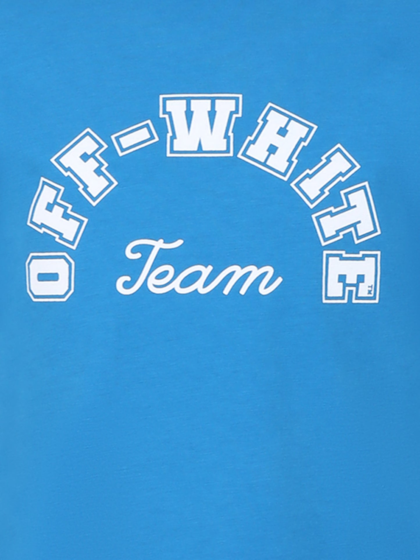 T-shirt azzurra per bambino con logo e numeri,Off White,OBAB004S24JER0014401