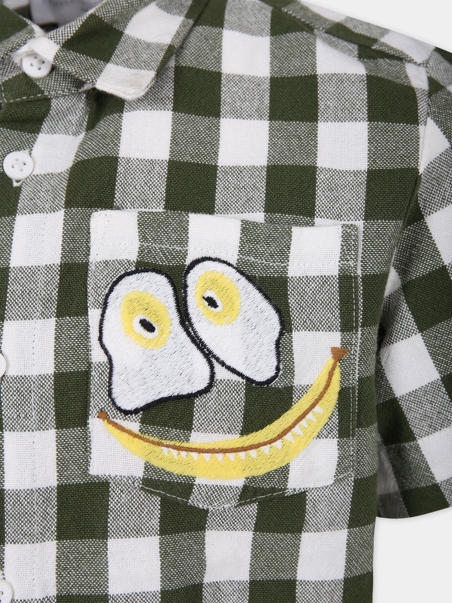 Camicia verde per bambino con fantasia all-over,Stella Mccartney Kids,TU5P21 Z1602 728BC