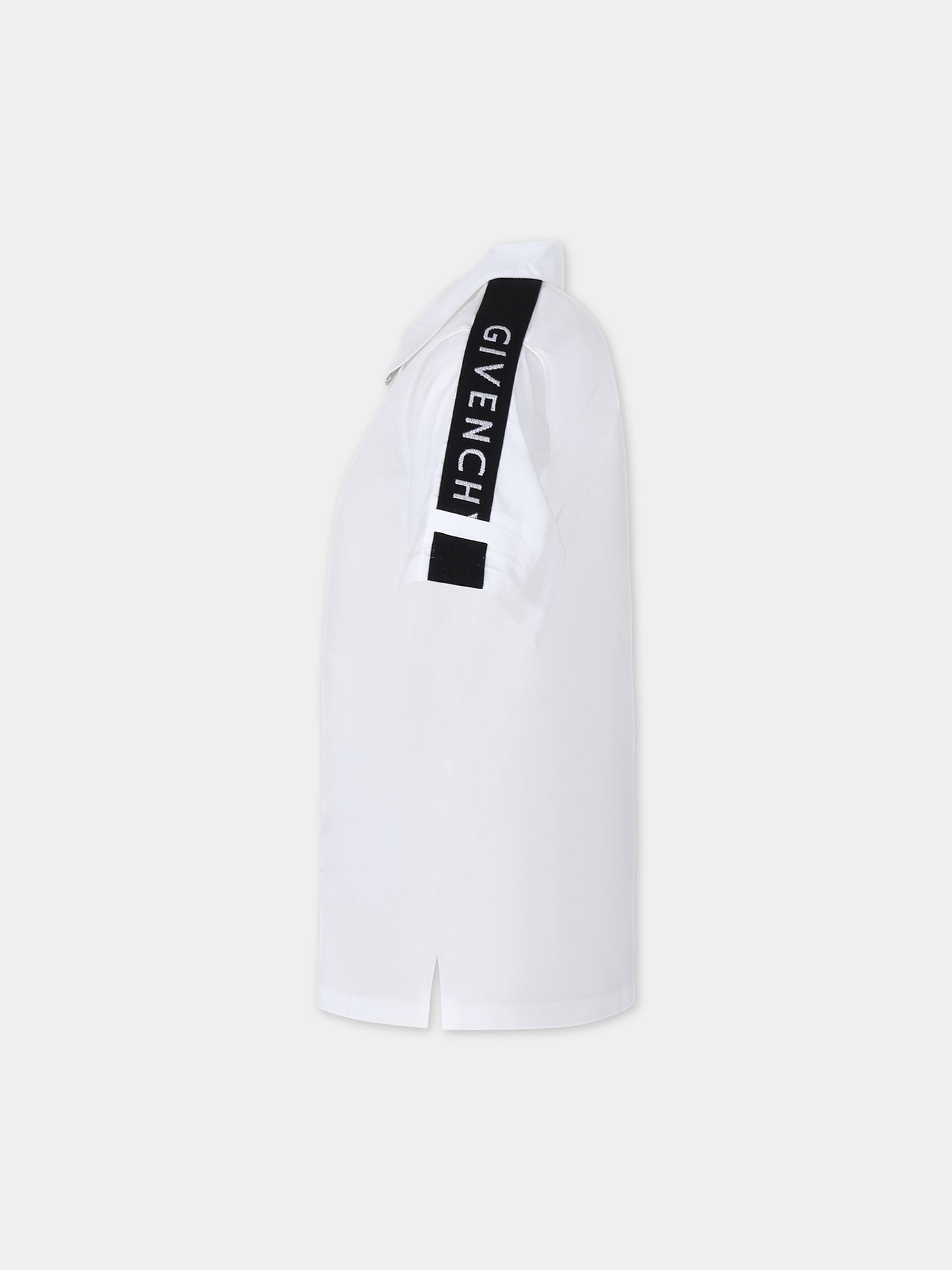 Camicia bianca per bambino con logo,Givenchy Kids,H30115 10P