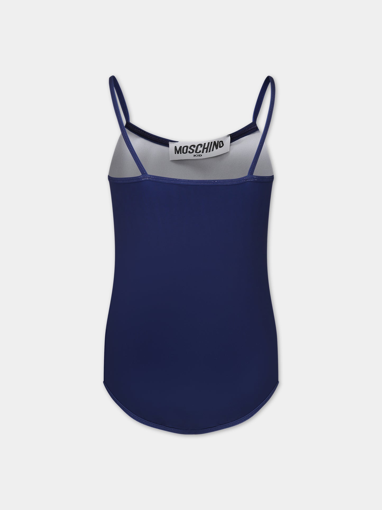 Costume blu per neonata con Teddy Bear e logo,Moschino Kids,HDL00N LKA00 40016