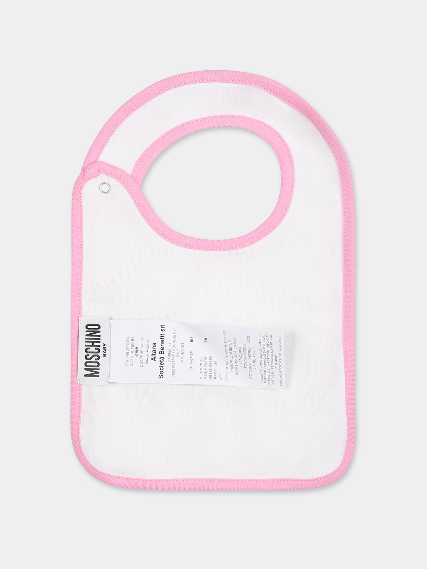 Set rosa per neonata con Teddy Bear e logo,Moschino Kids,MUY04S LAA27 51473